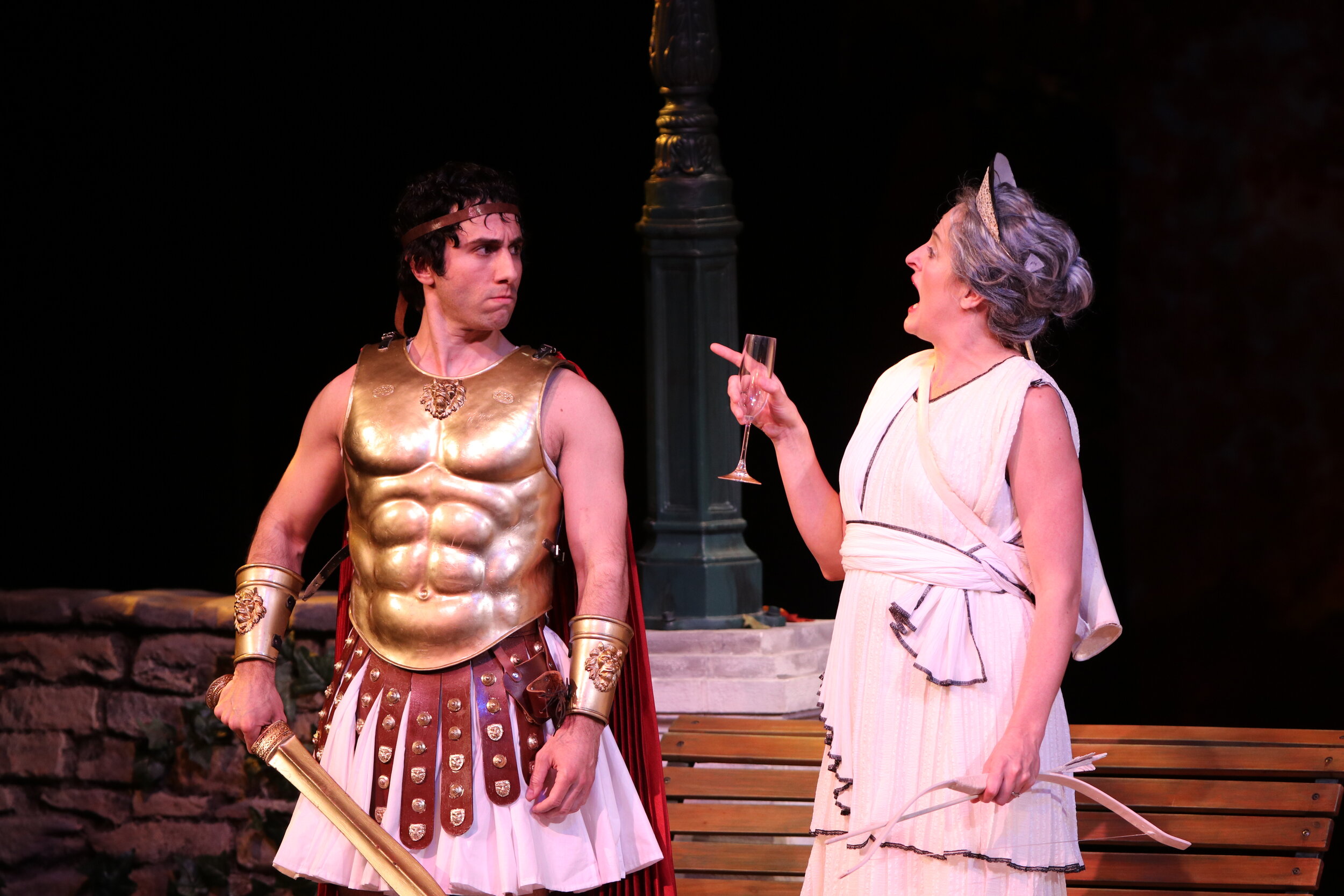 George Psomas and Kiera Naughton in Ken Ludwig's The Gods of Comedy. Photo by Tom Miller.JPG