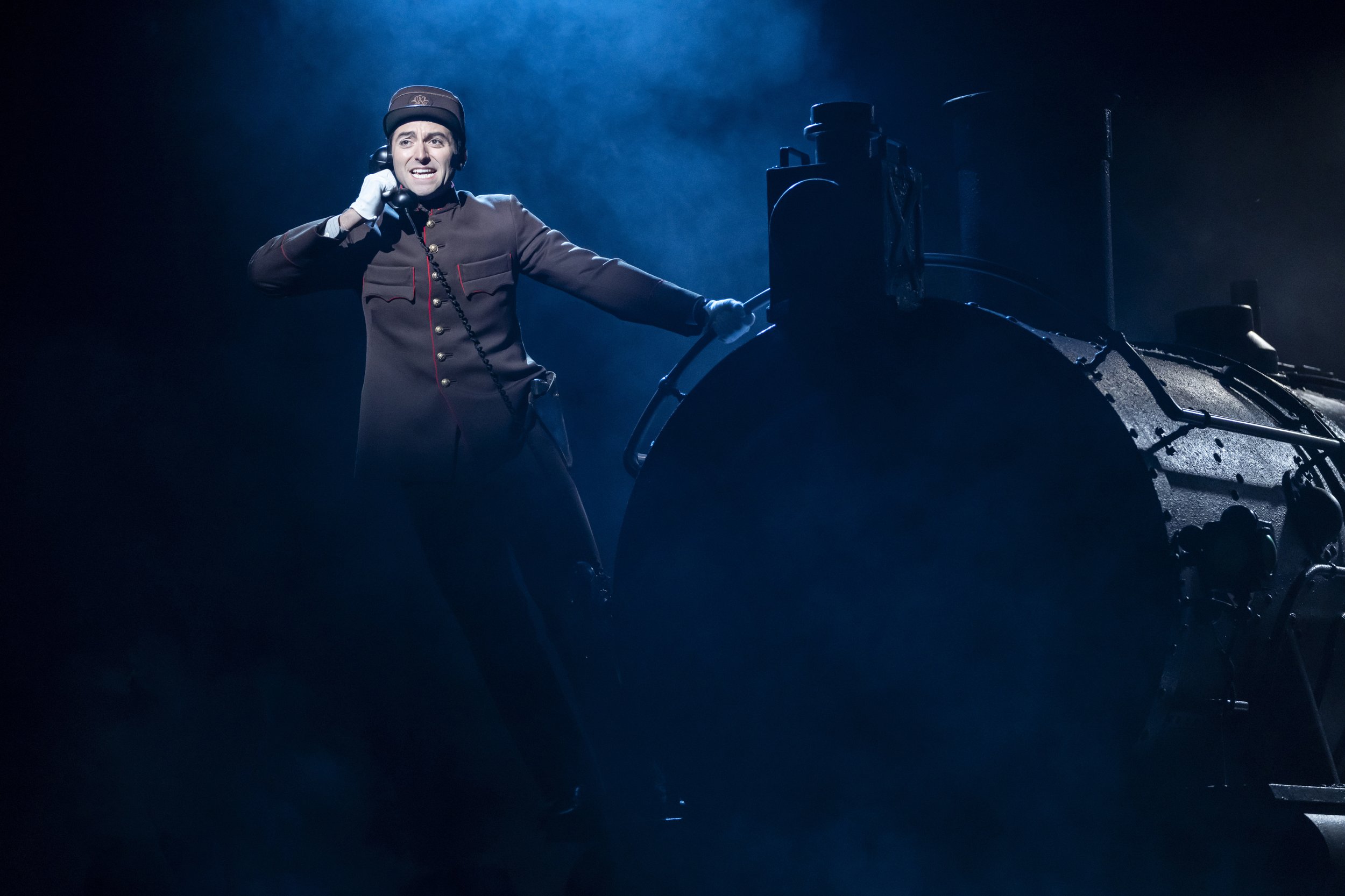 Marc Antolin as Michel the Conductor in Murder on the Orient Express at Chichester Festival Theatre