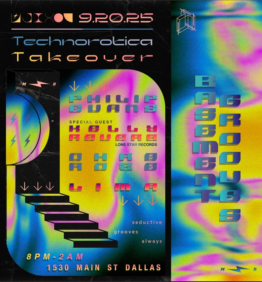 THIS SATURDAY &bull; BASEMENT GROOVES XXIII

join us underneath Main St. for some gr&uuml;v therapy this Saturday @midnightramblerbar ⚡️ featuring special guest and owner of @lone_star_records -&gt; @kellyreverb + solar trip set by @djphilipevans 🌞 