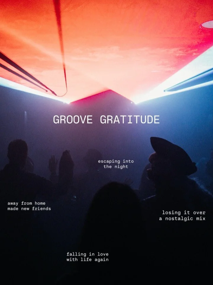 g r o o v e &bull; g r a t i t u d e 

thankful everyday to create spaces and connect through the magic of music &bull; dance &bull; movement &bull; human connection

for brief moments, we&rsquo;re all in sync. same rhythym. connected.