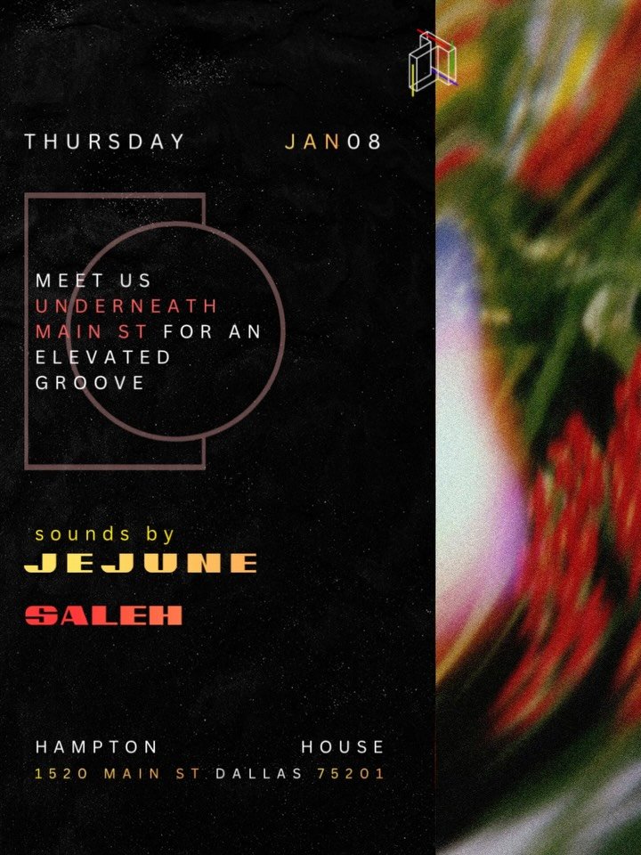 T O N I G H T ✨ 10pm-2am // meet us underneath Main St downtown for an elevated mid week gr&uuml;v @hamptonhousedallas featuring sound selectas @jejune.tx and @rafisaleh 

no cover all night // rsvp link in bio 

see you on the dance floor ✨

dress c