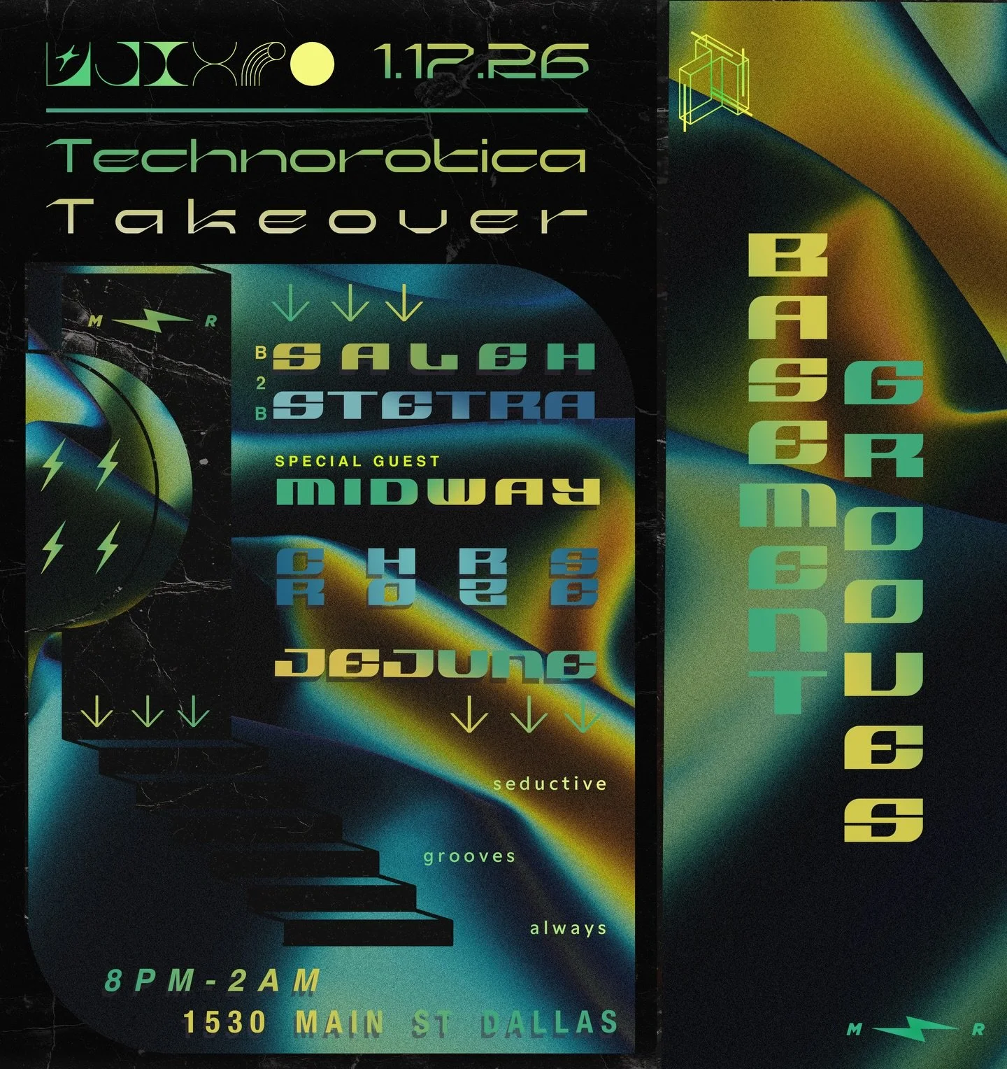 T O N I G H T &bull; BASEMENT GROOVES XXVI @midnightramblerbar 8pm-2am // 21+ // no cover all night ⚡️

music therapy x all the four on the floor grooves ⚡️

feat. special guest @midway_dj + sets by Technorotica cr&uuml; @chrsroze @jejune.tx @stetra 