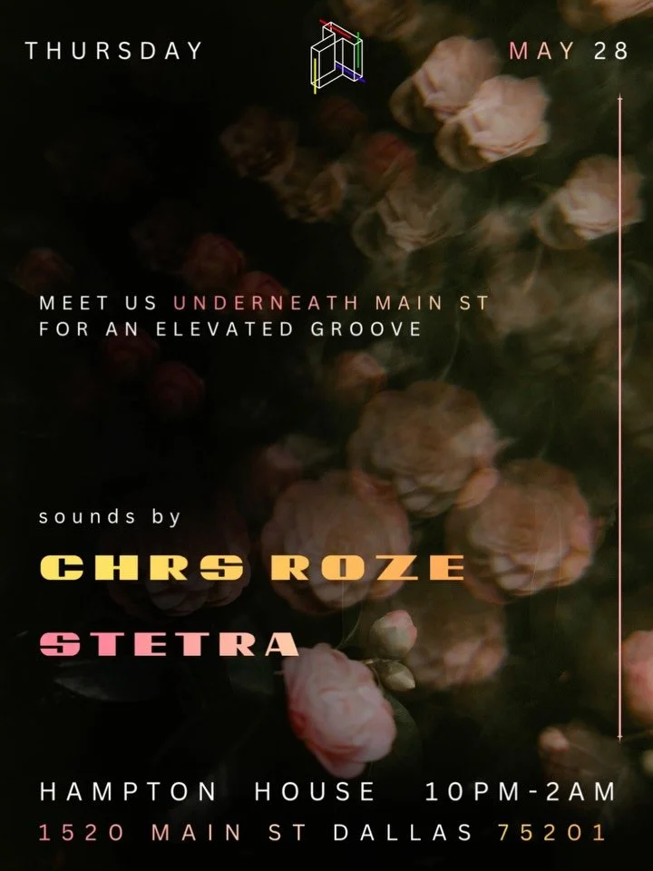 T O N I G H T @hamptonhousedallas 10PM-2AM ✨ sounds by @chrsroze [solar trip set] + @stetra 

come groove ✨