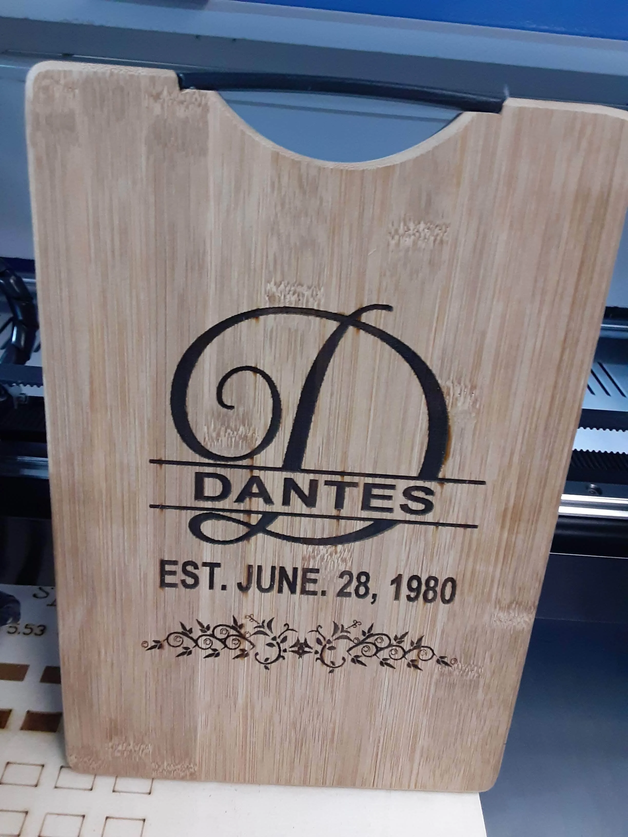 bamboo cutting board- customized to your name