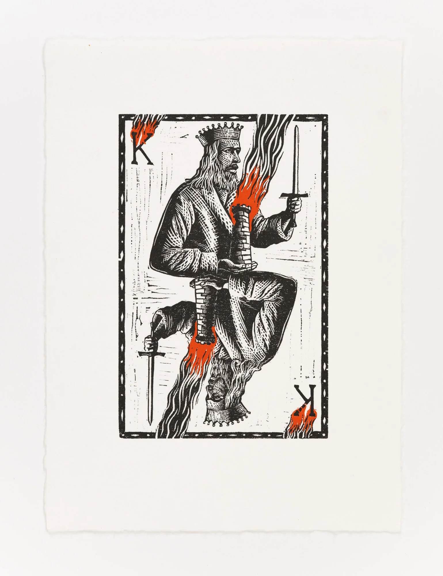 "King Of Ruin" woodcut