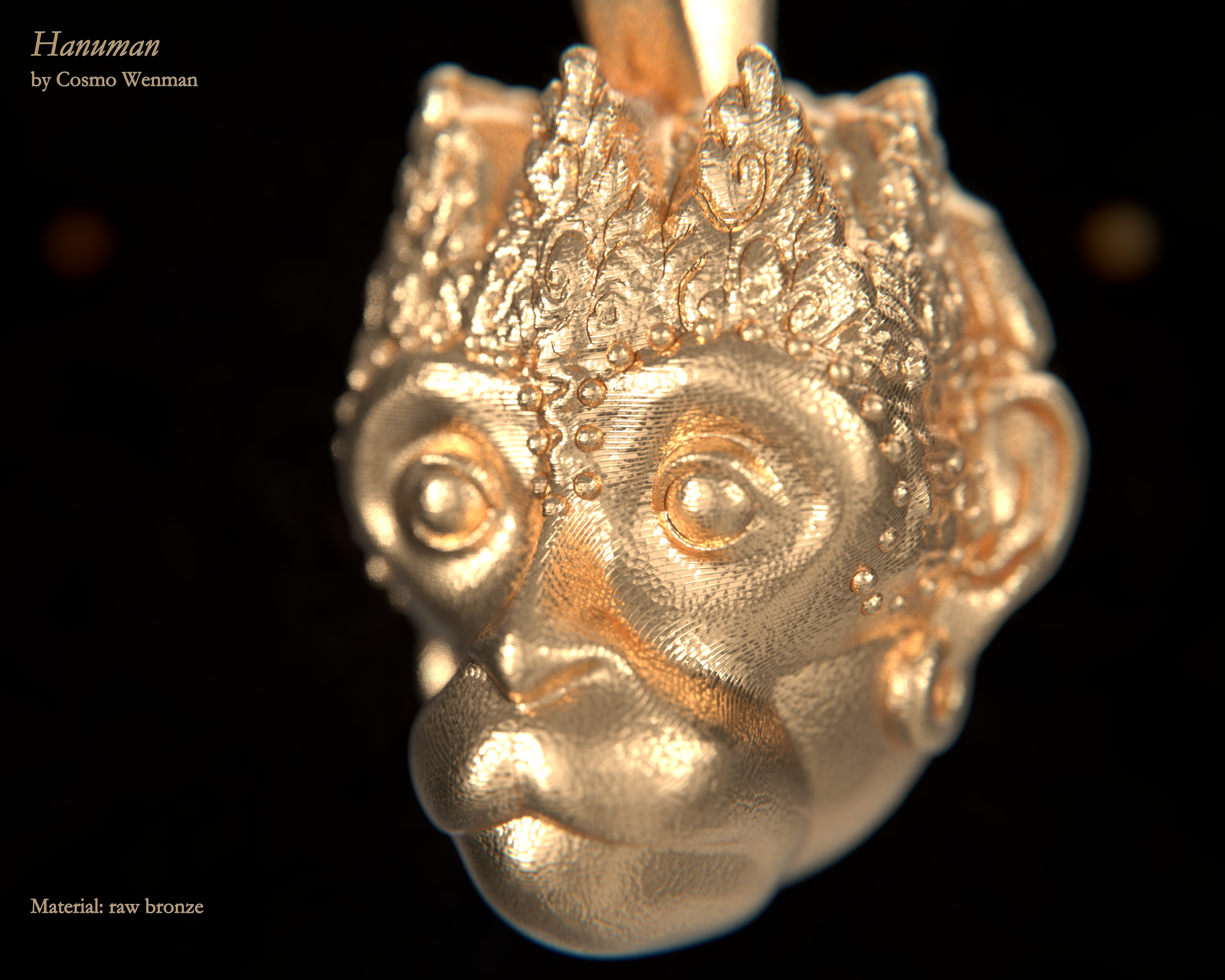 20190707_0020 Hanuman DETAIL, by Cosmo Wenman, in raw bronze.png