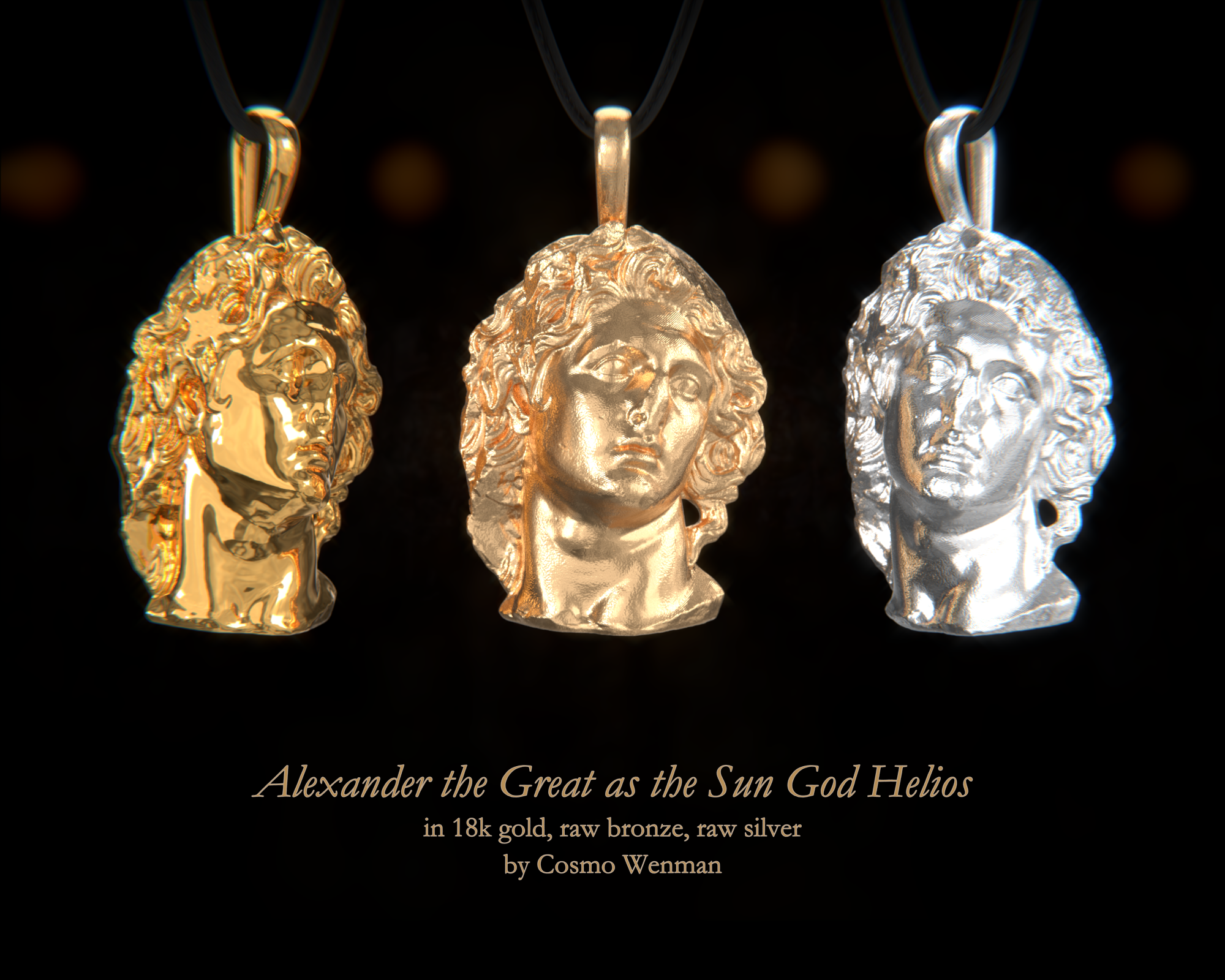 20190707_0002 Alexander as Helios, by Cosmo Wenman, in 18k Gold, raw bronze and raw silver.png