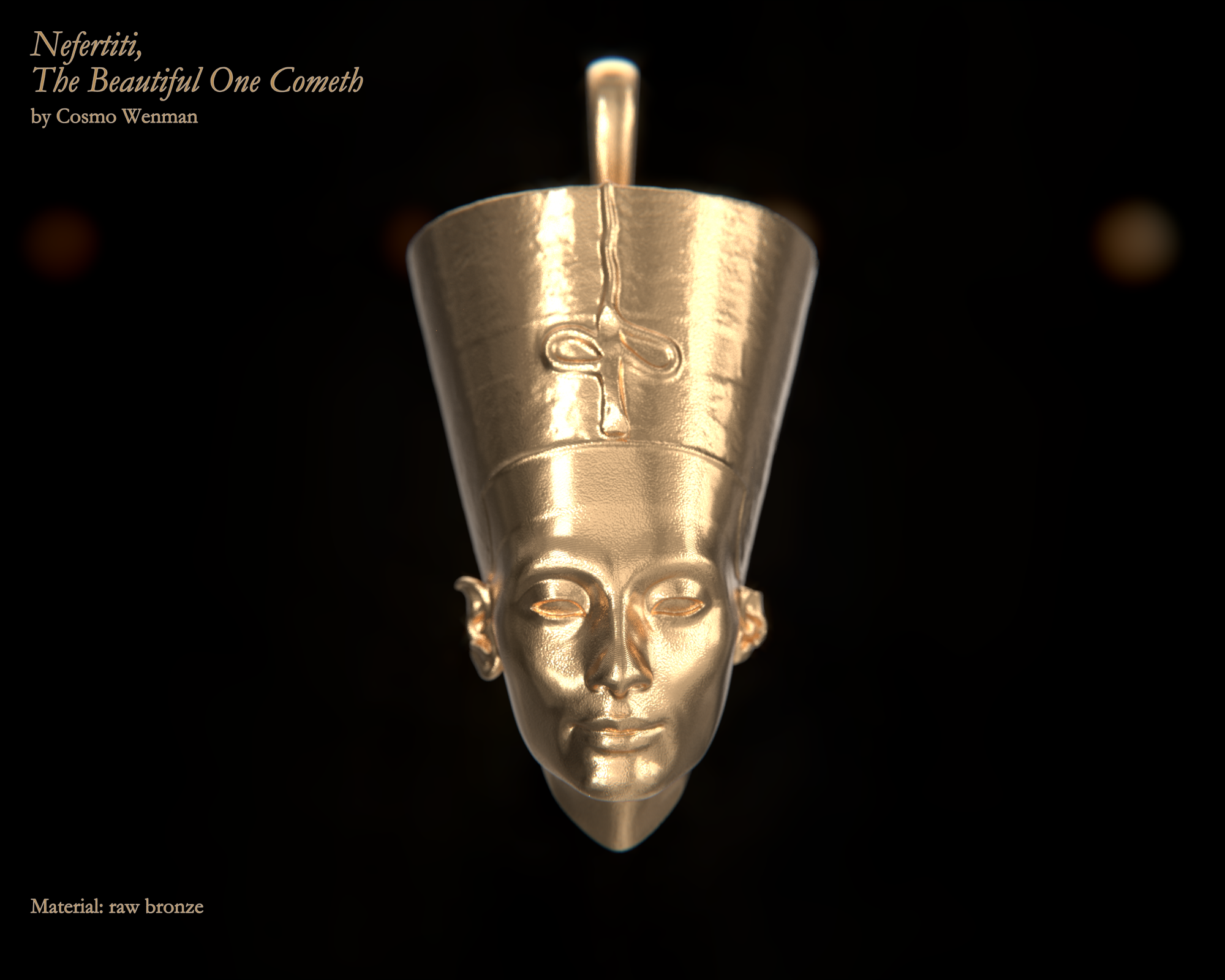 20190707_0015 Nefertiti, facing forward DETAIL, by Cosmo Wenman, in raw bronze.png