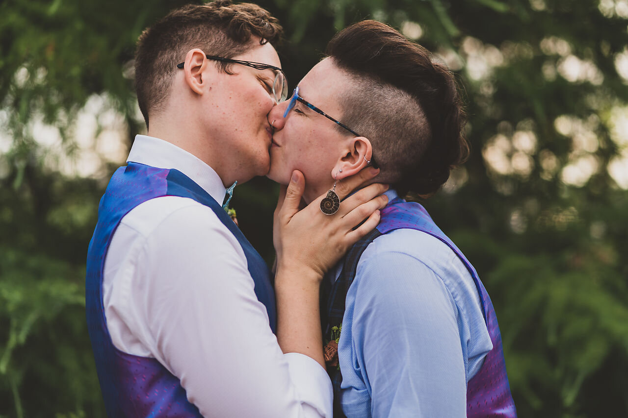 fun queer wedding photo