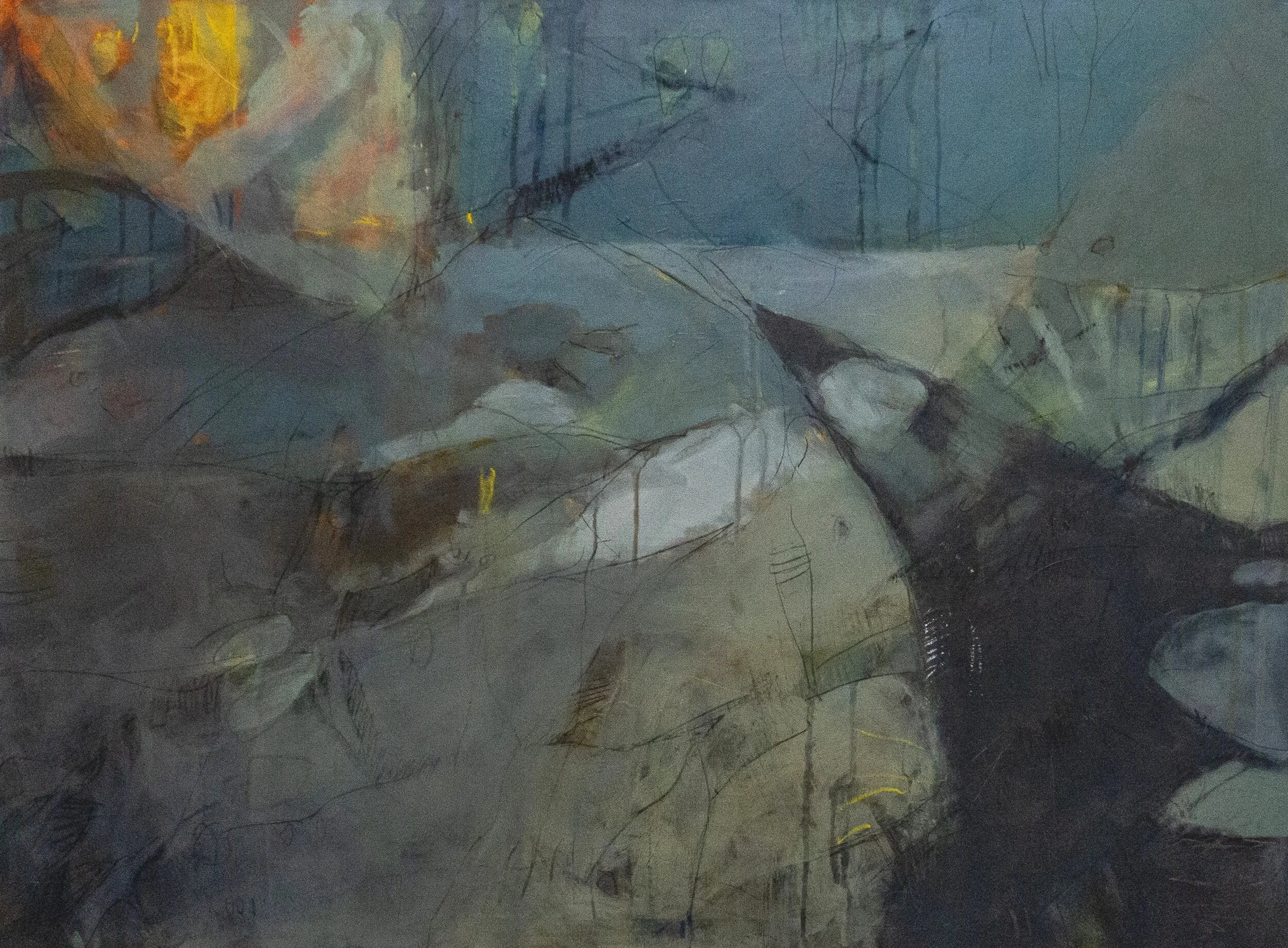 the space between - untitled - 36x42 - acrylic on canvas