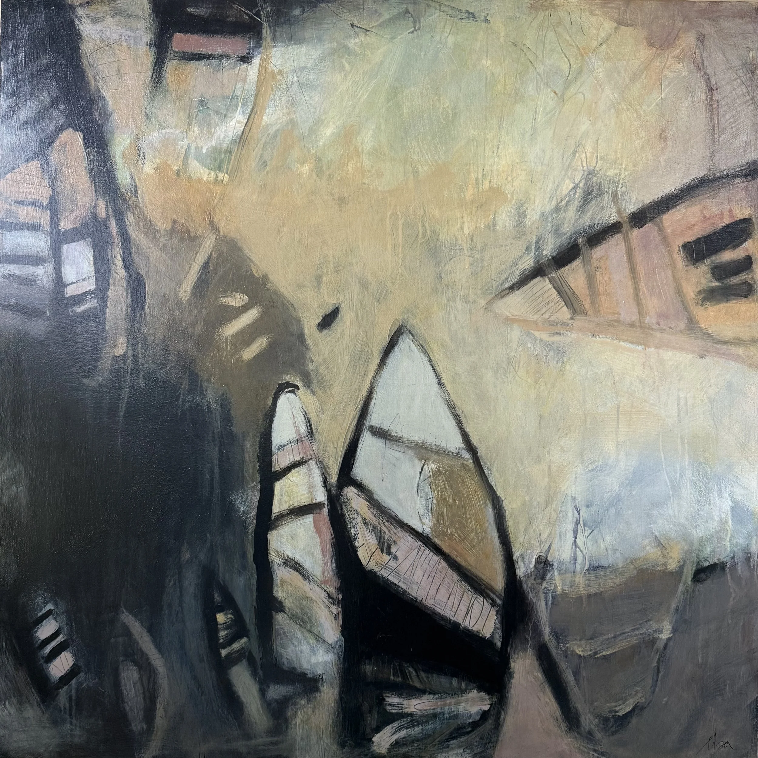 Coming Together - 36x36 cradled panel