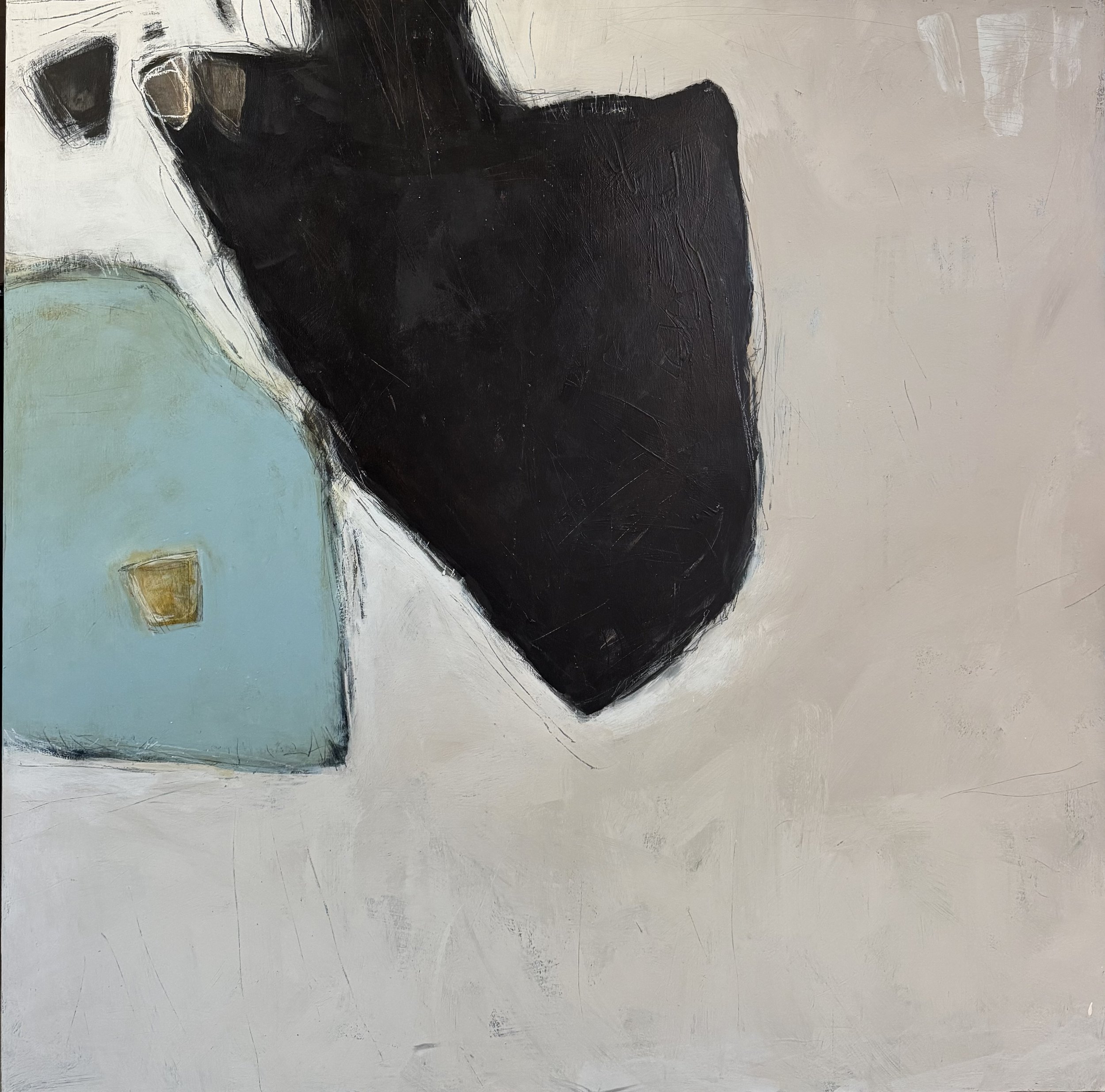 Black & Blue 36 X36 cradled panel