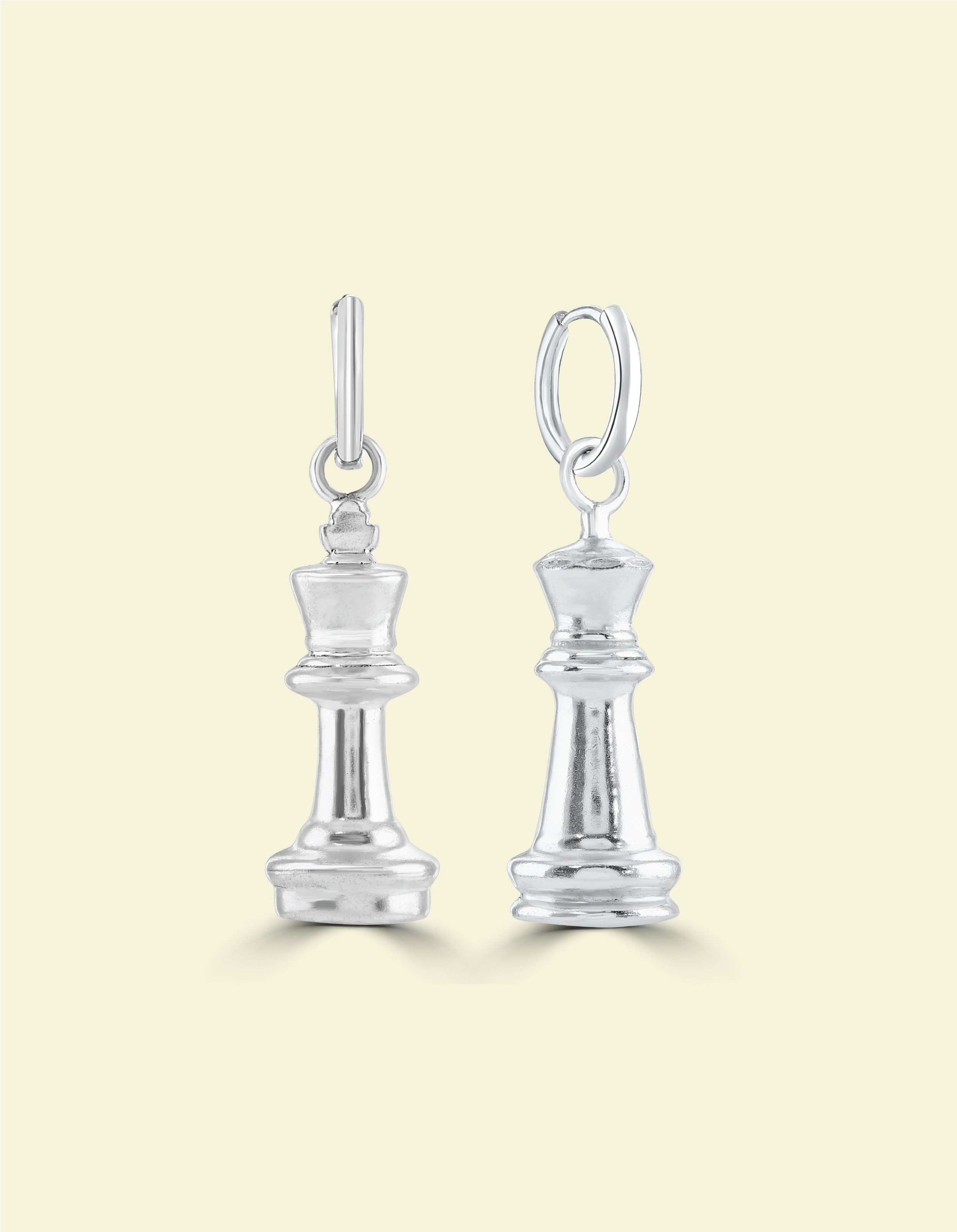 Chess Earrings— Silver