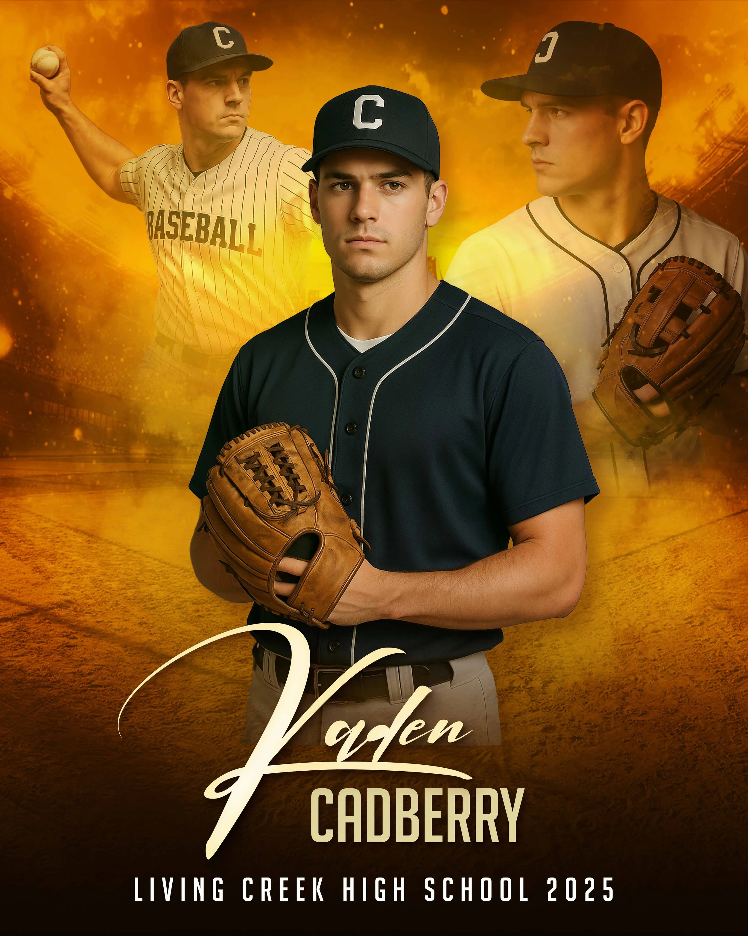 Three Deep - 16x20 Baseball.jpg