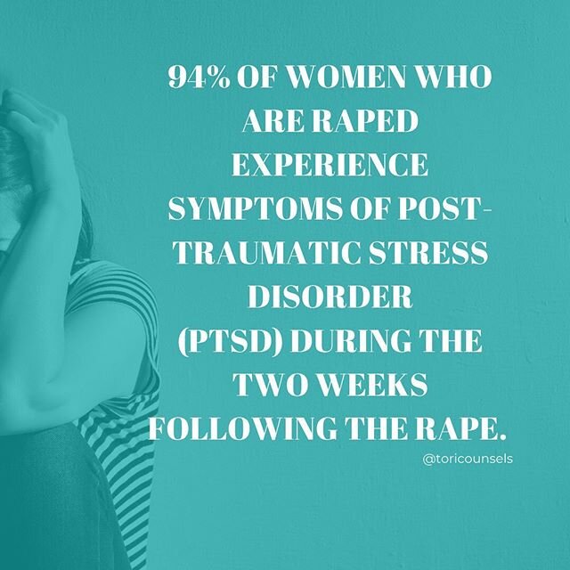 According to @rainn : 94% of women who are raped experience symptoms of post-traumatic stress during the two weeks following the rape. 
30% of women report symptoms of PTSD 9 months after the rape. 
Sexual violence *is* violence #saam2020