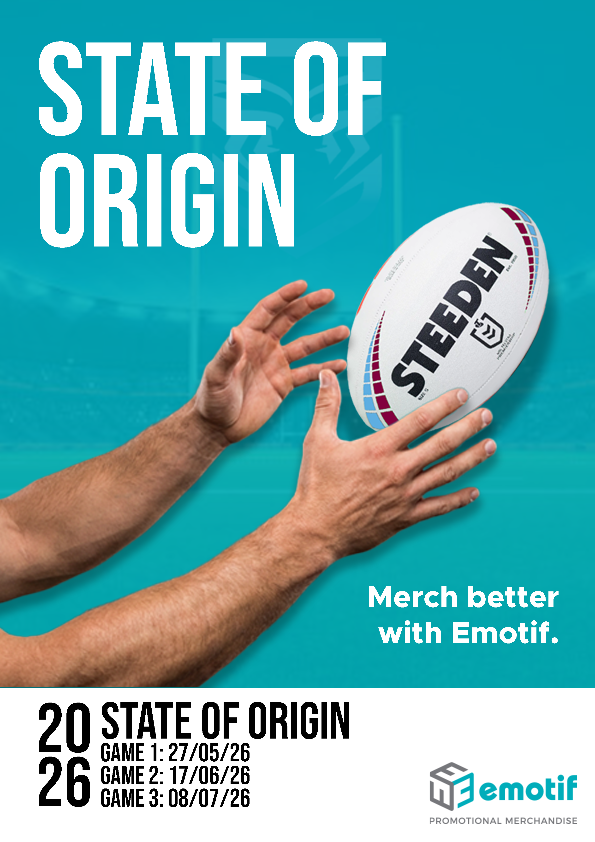 Get state of origin ready with our new promotional gift guide. From Custom jerseys and custom balls to barware and event day products. 
