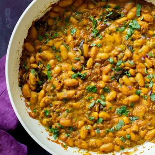 curry white bean stew w/ coconut lime polenta