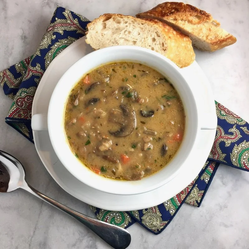wild mushroom + farro soup