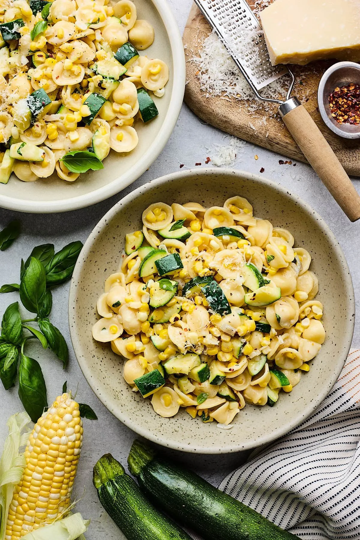 creamy italian garden orecchiette