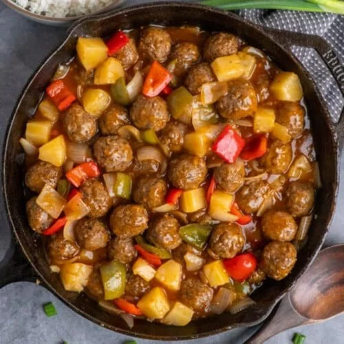 sweet + sour meatballs