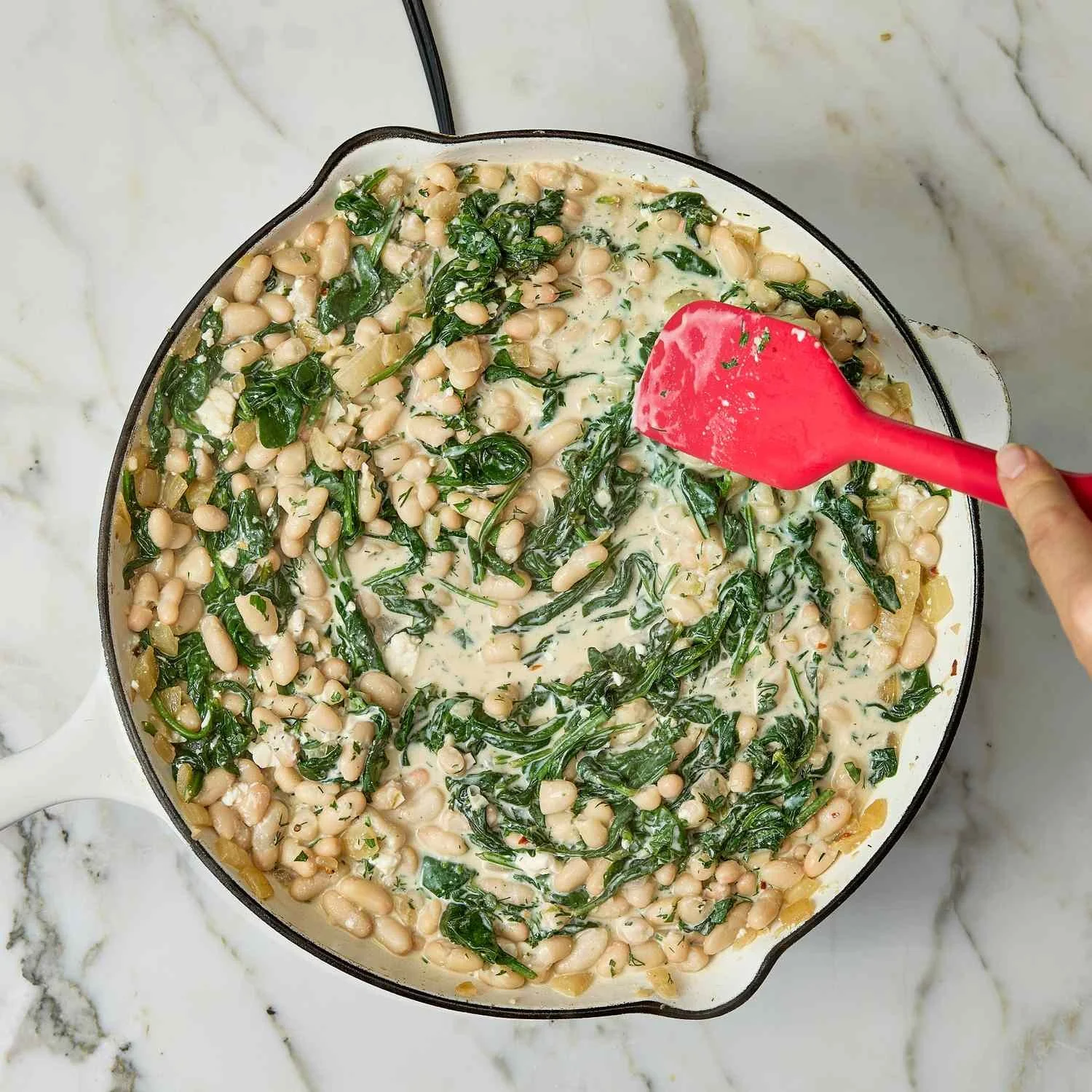 spanakopita white beans w/ polenta