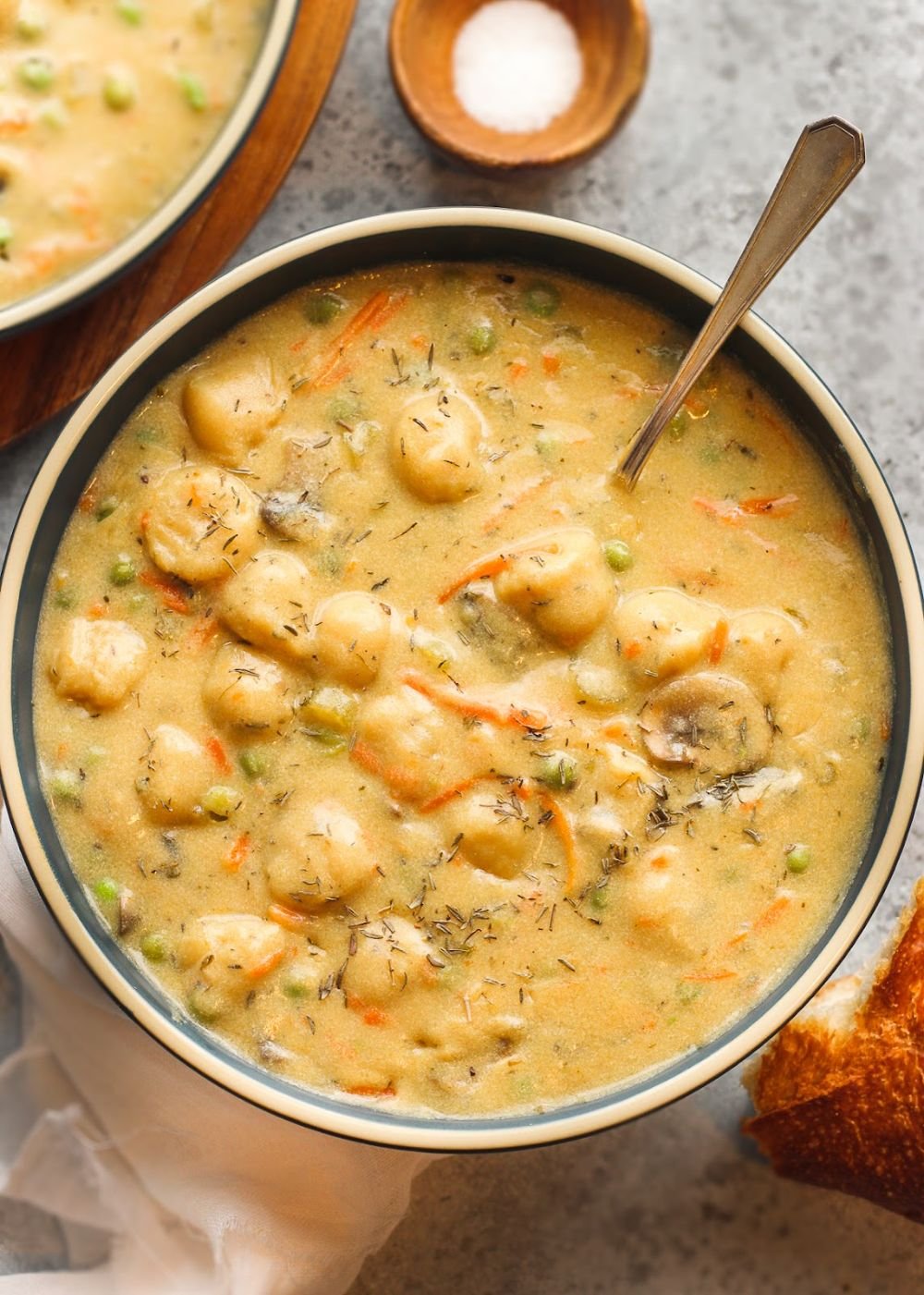 creamy lemon dill chickpea + dumplings