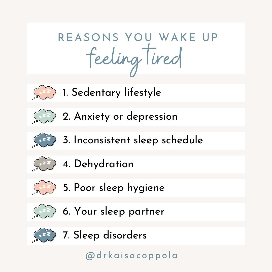 Do you sleep for 7-8 hours every night and still wake up feeling tired? 

If so, you might want to remedy some of these causes and see how you feel. 

💤 Sedentary lifestyle &ndash; Your body might be used to not having to expend energy, so you might