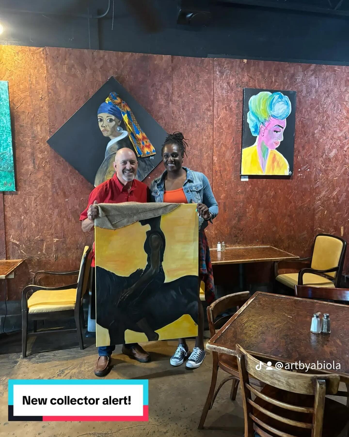 It was so great to meet mr. Robert B. today who is now a new proud art by Abiola collector! He reached out after seeing my piece at the @katfishandgrits , we met two days later and had a geat chat to top it all off!!
#artbyabiola #artcollectors #oilp