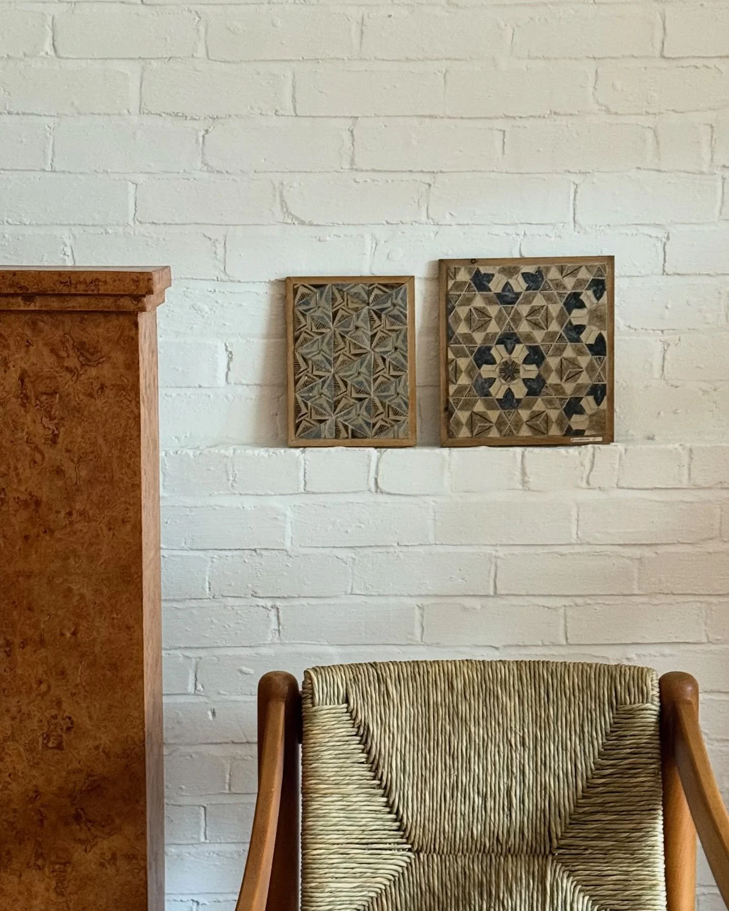 These small, hand-crafted art pieces are part of a larger collection of ceramic artworks by late British artist Romarin Grazebrook (1934 - 2024). Artist, sculptor and mosaic maker - working from her London home studio Grazebrook was known for paintin