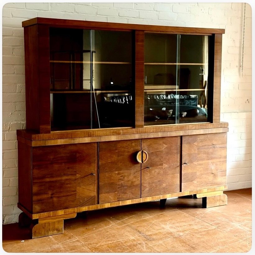 A lovely sizeable 1930&rsquo;s German Art Deco Dresser in beautiful vintage condition. Owned within the same family until now. Would love to see it find a new home. 

Size: W211cm x H181.5cm x D42cm

DM for further details or take a look online.