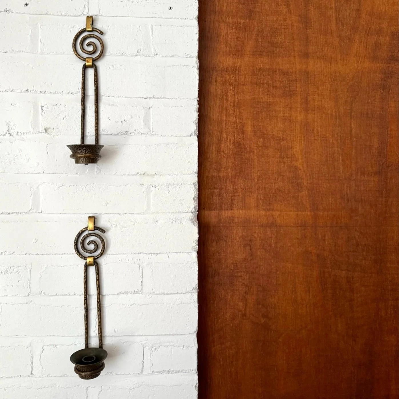 BRASS CANDLE SCONCE | PAIR