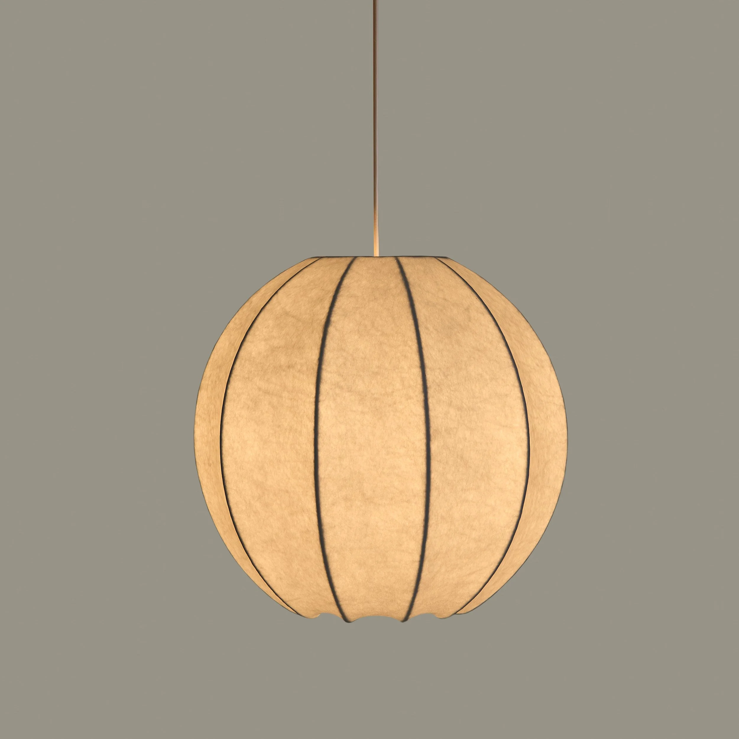 Ceiling lampshade showing warm ambient light when illuminated-07