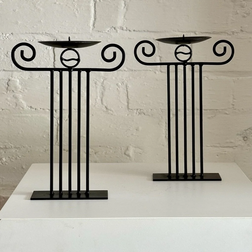 Metal Scroll Candle Stands