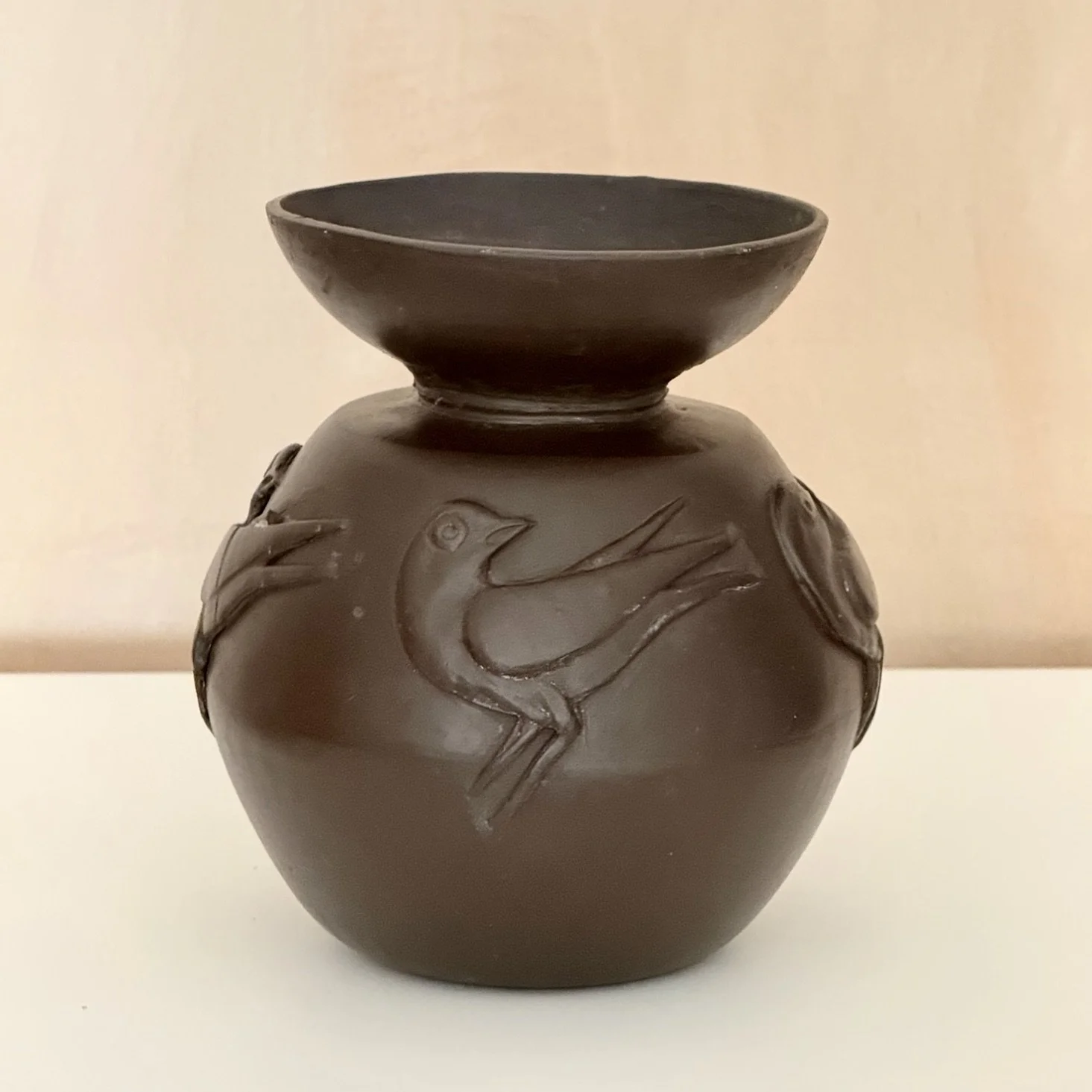 BROWN POTTERY VASE