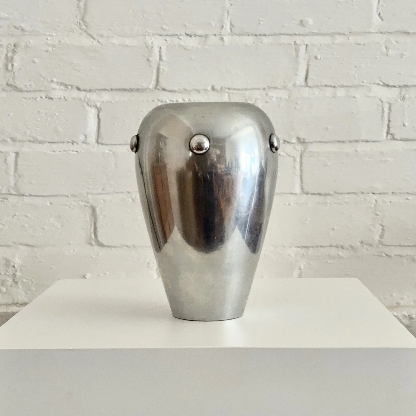 STUDDED ALUMINIUM VASE