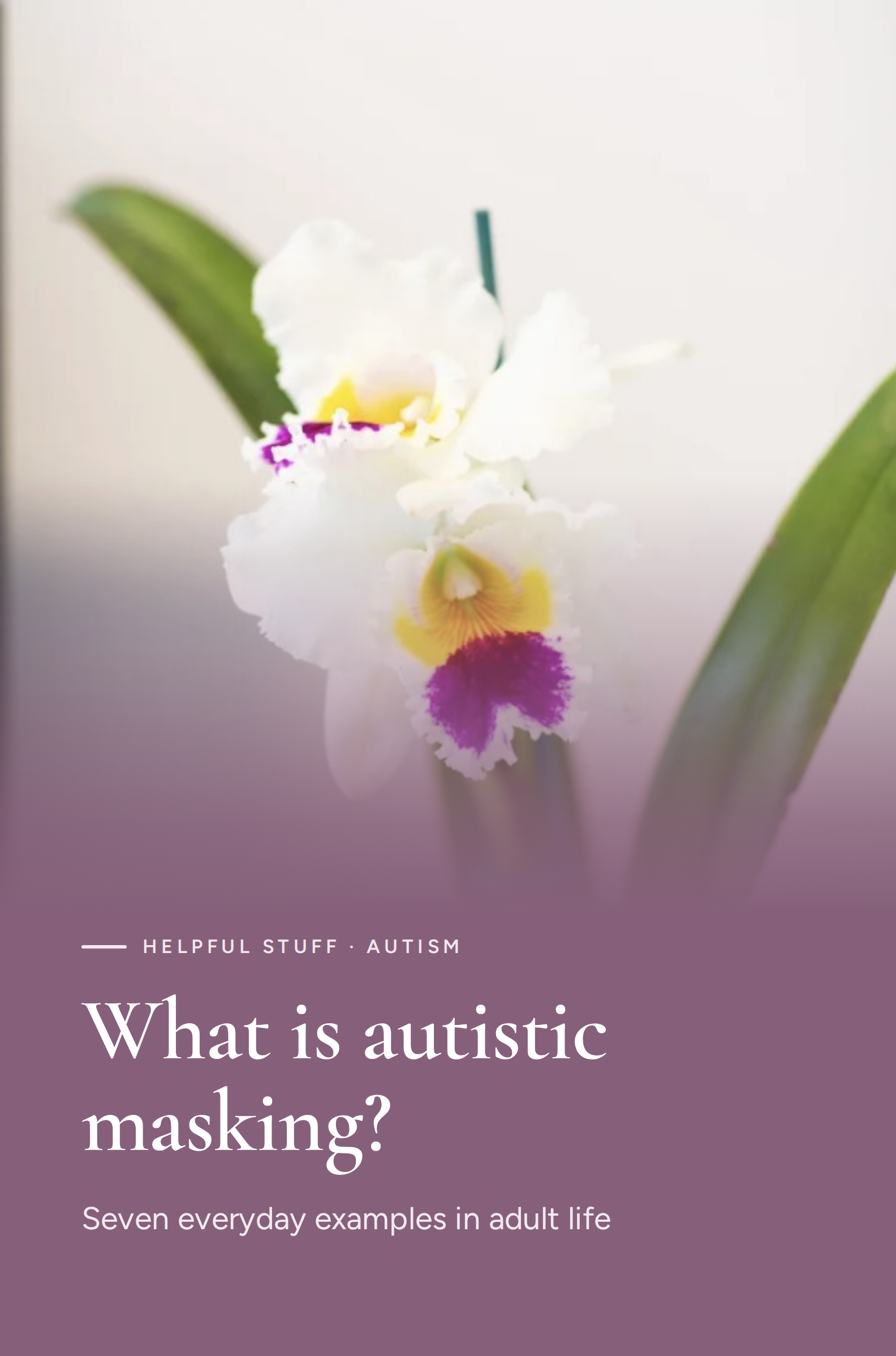 What is Autistic masking ? 