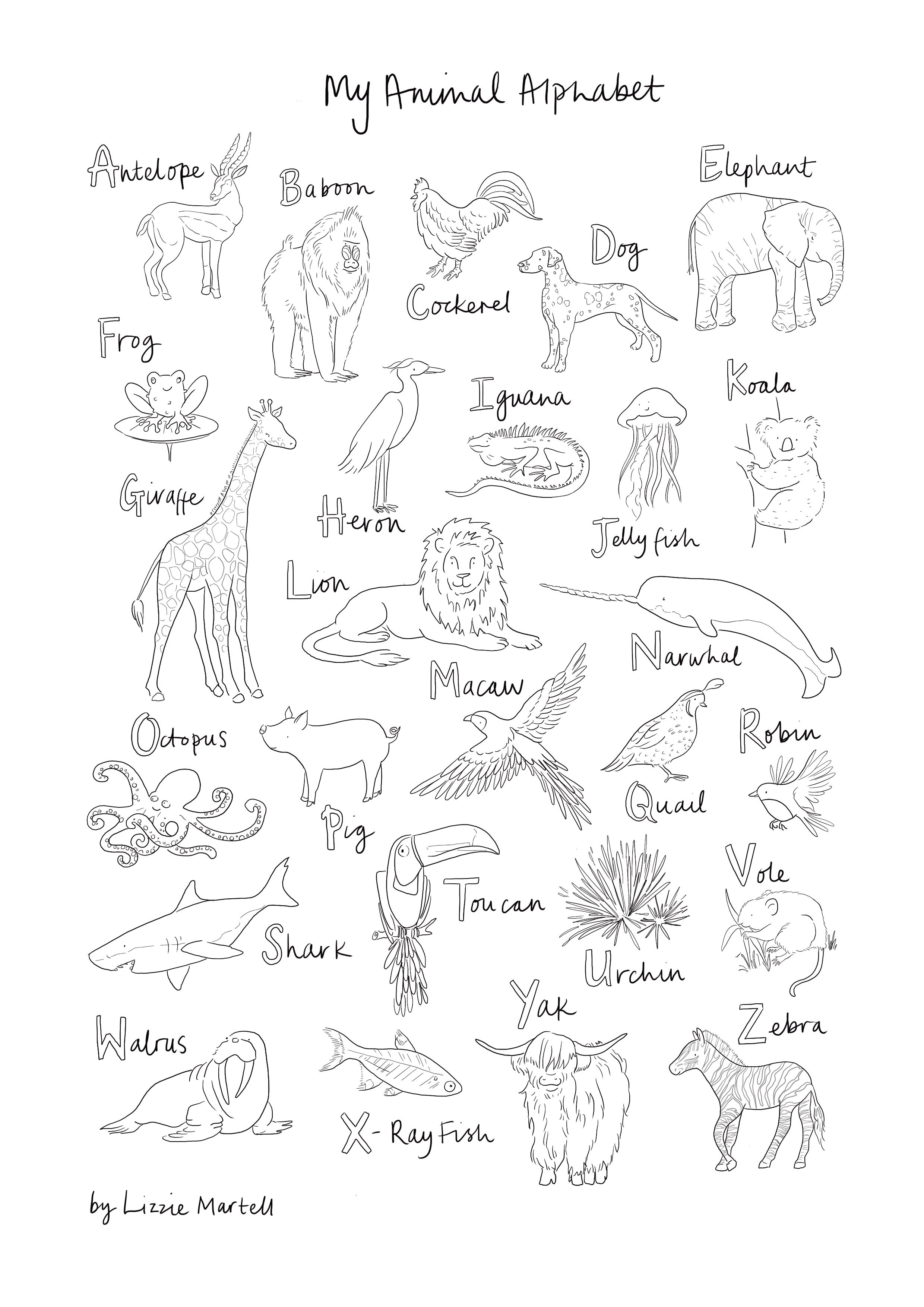 My Animal Alphabet Colouring Sheet by Lizzie Martell.jpg