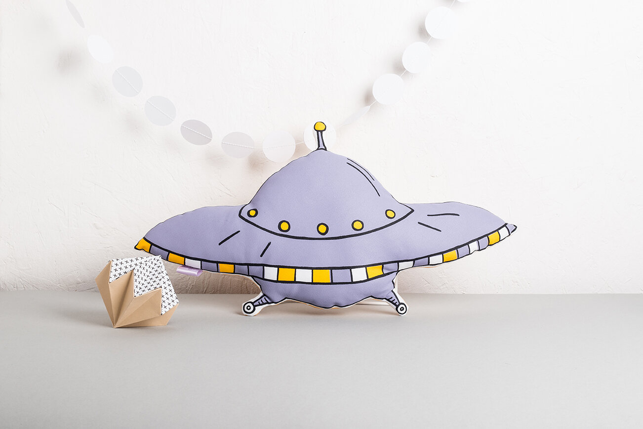 kids room spaceship cushion