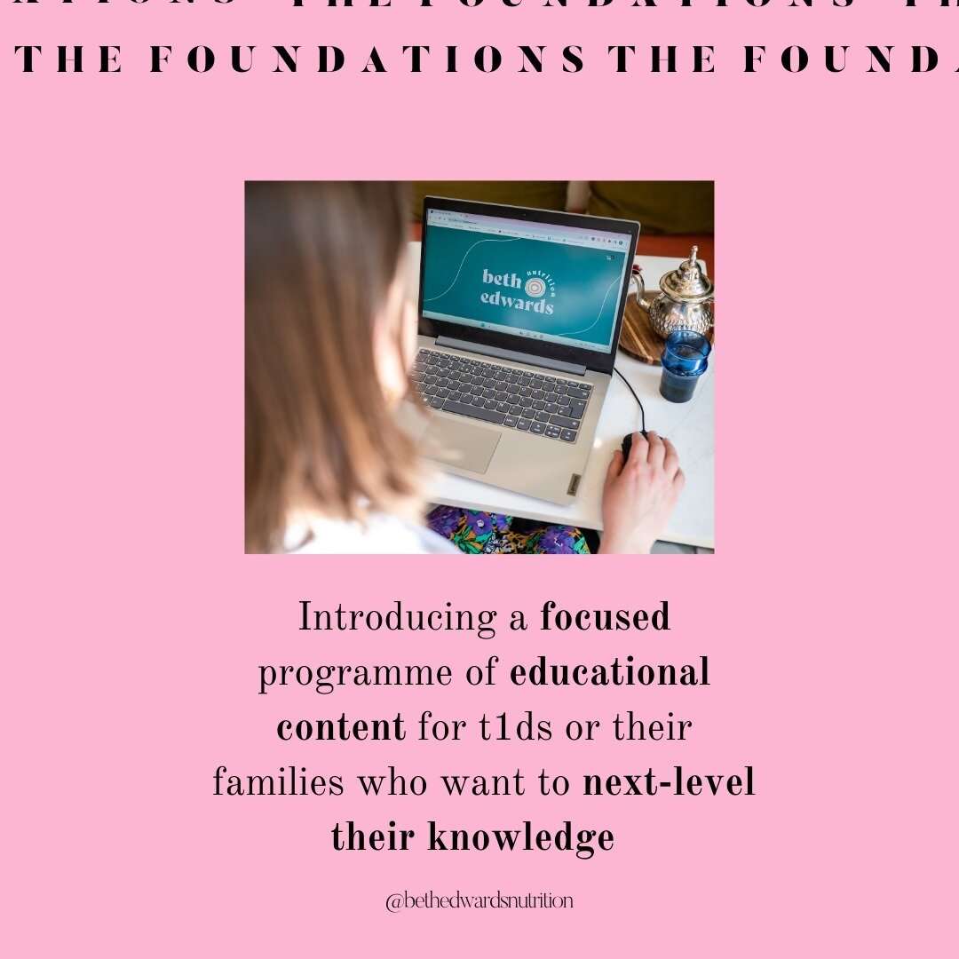 Another way to partner with me...introducing The Foundations - a focused programme of rich, educational discussion for any t1ds or their families looking to next-level their understanding of their condition. 

Ideal for anyone wanting to dip their to