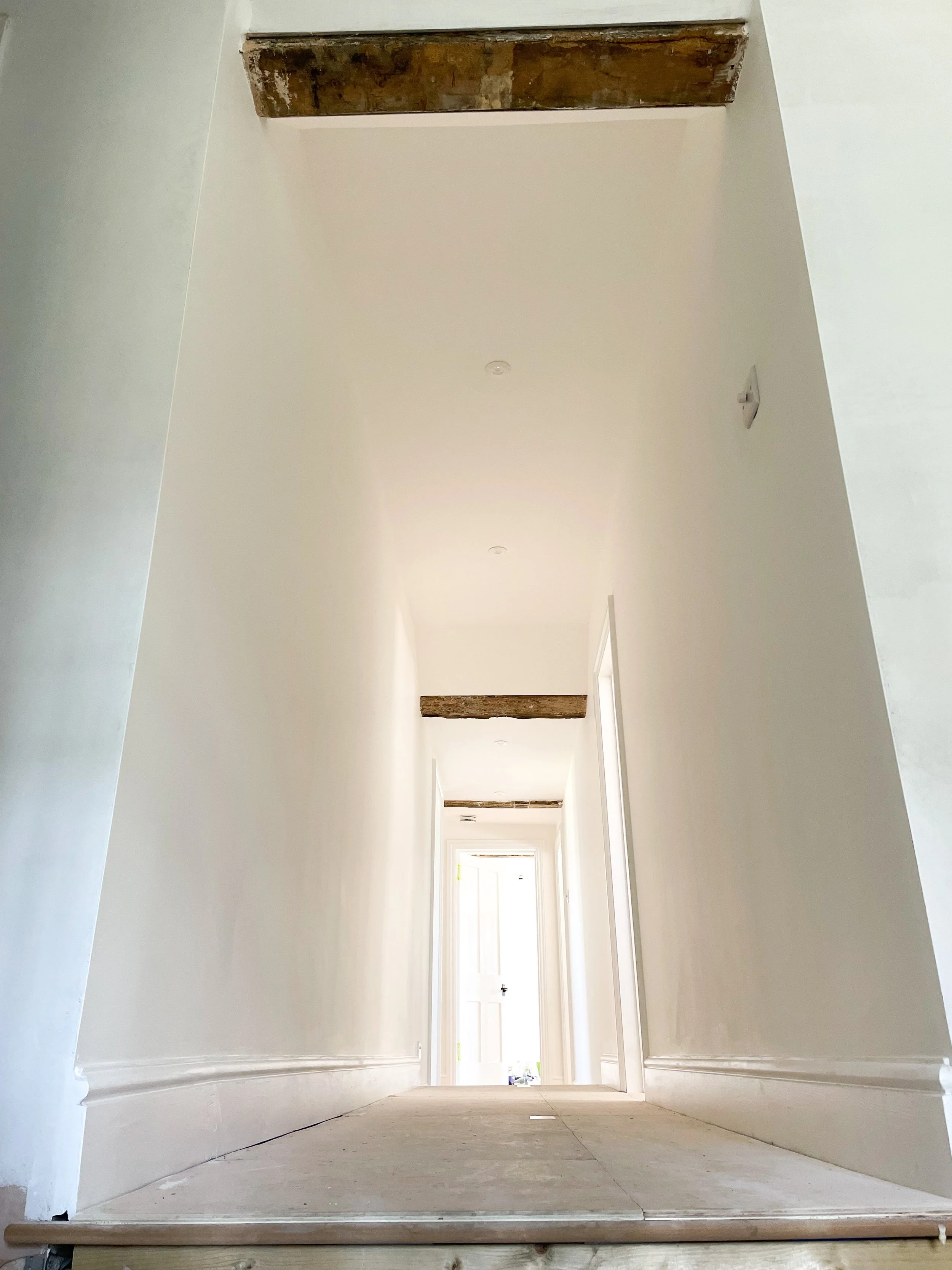 interior design project new corridor old beams