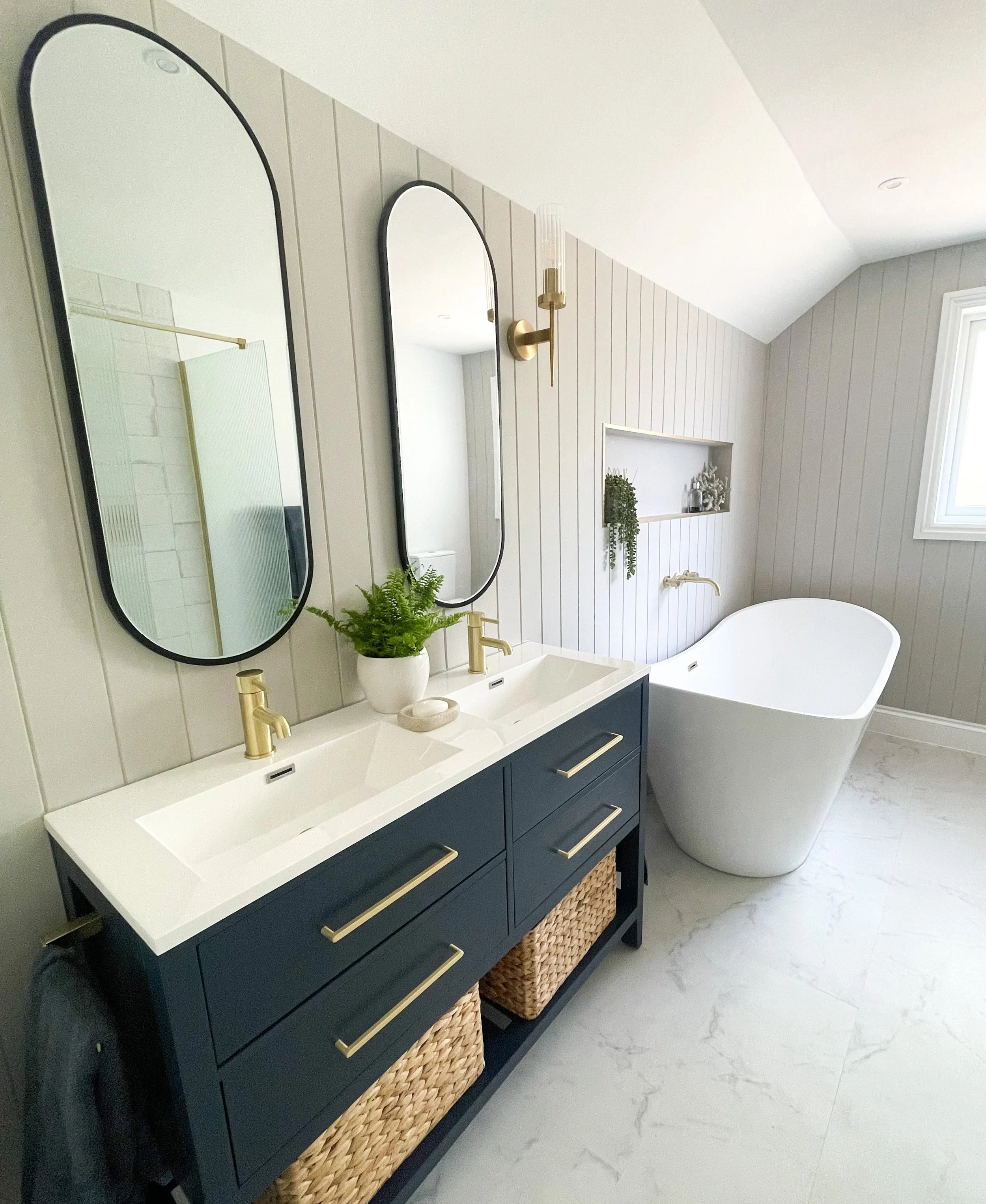 blue and natural master ensuite project in henfield