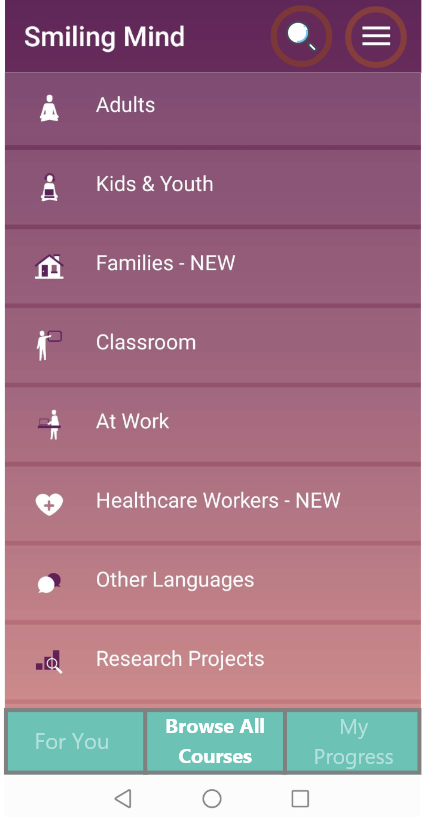 New Menu and “Browse All Courses” tab based on First Click analysis of the mid-fi prototype, as well as results from several other research explain in this analysis