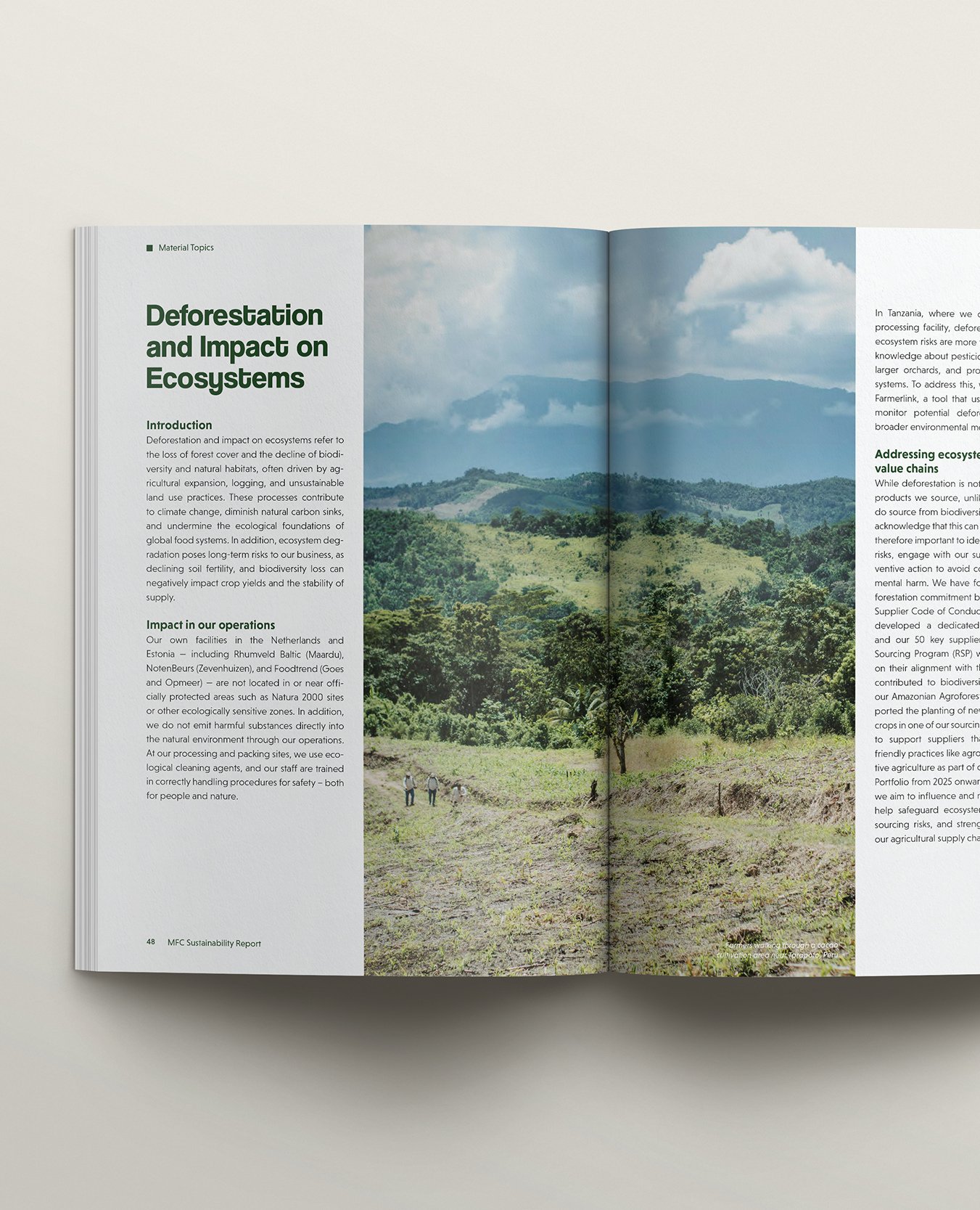 De pagina's in dit duurzaamheidsrapport voor Monchy Food Company heb ik zo opgebouwd dat ze voor digitaal gebruik een mooi geheel vormen als spread (2 pagina's naast elkaar) maar ook in gedrukte vorm op papier. ⁠
⁠
Via de link in bio kun je op mijn w