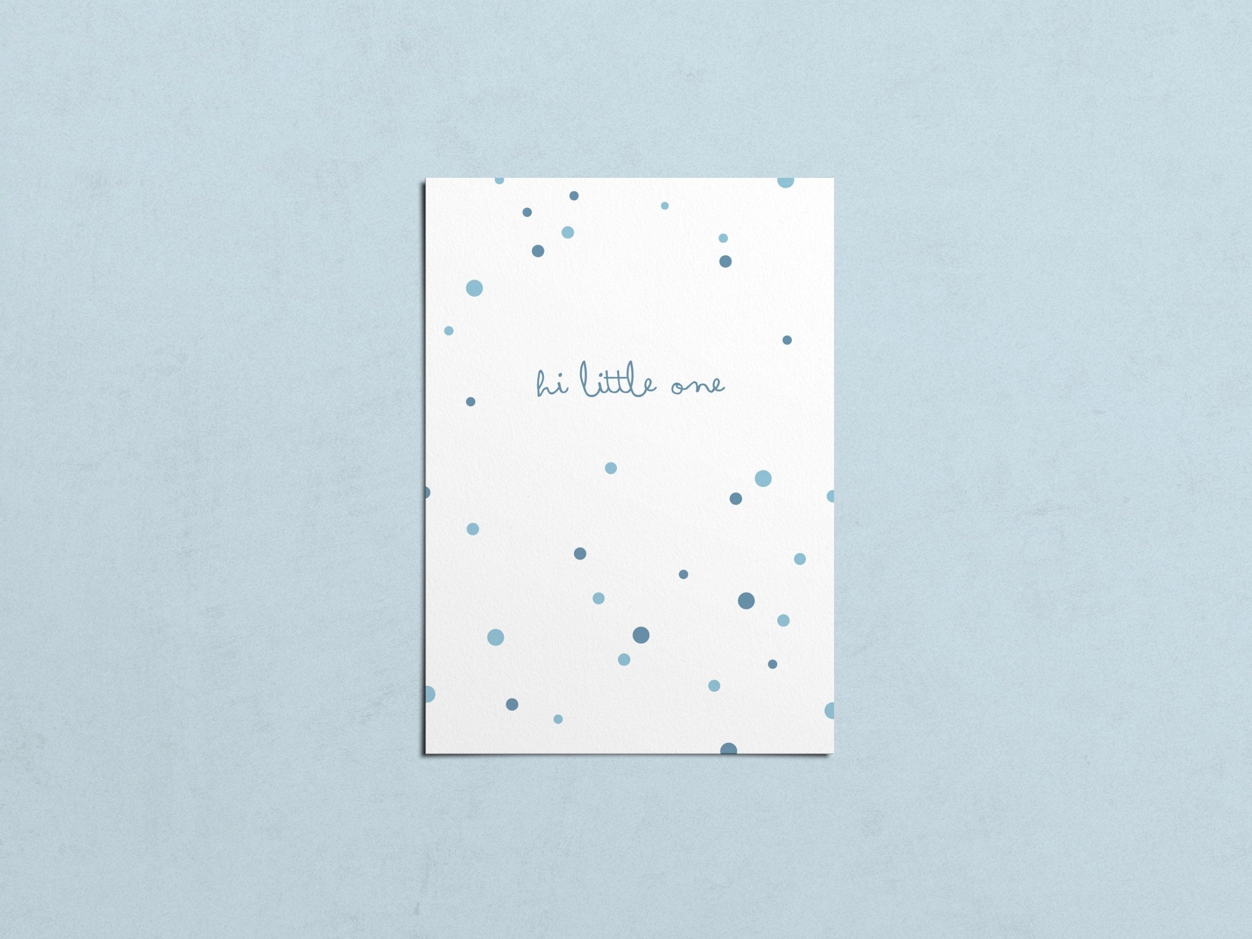 Geboortekaart 'Hi little one' blauw
