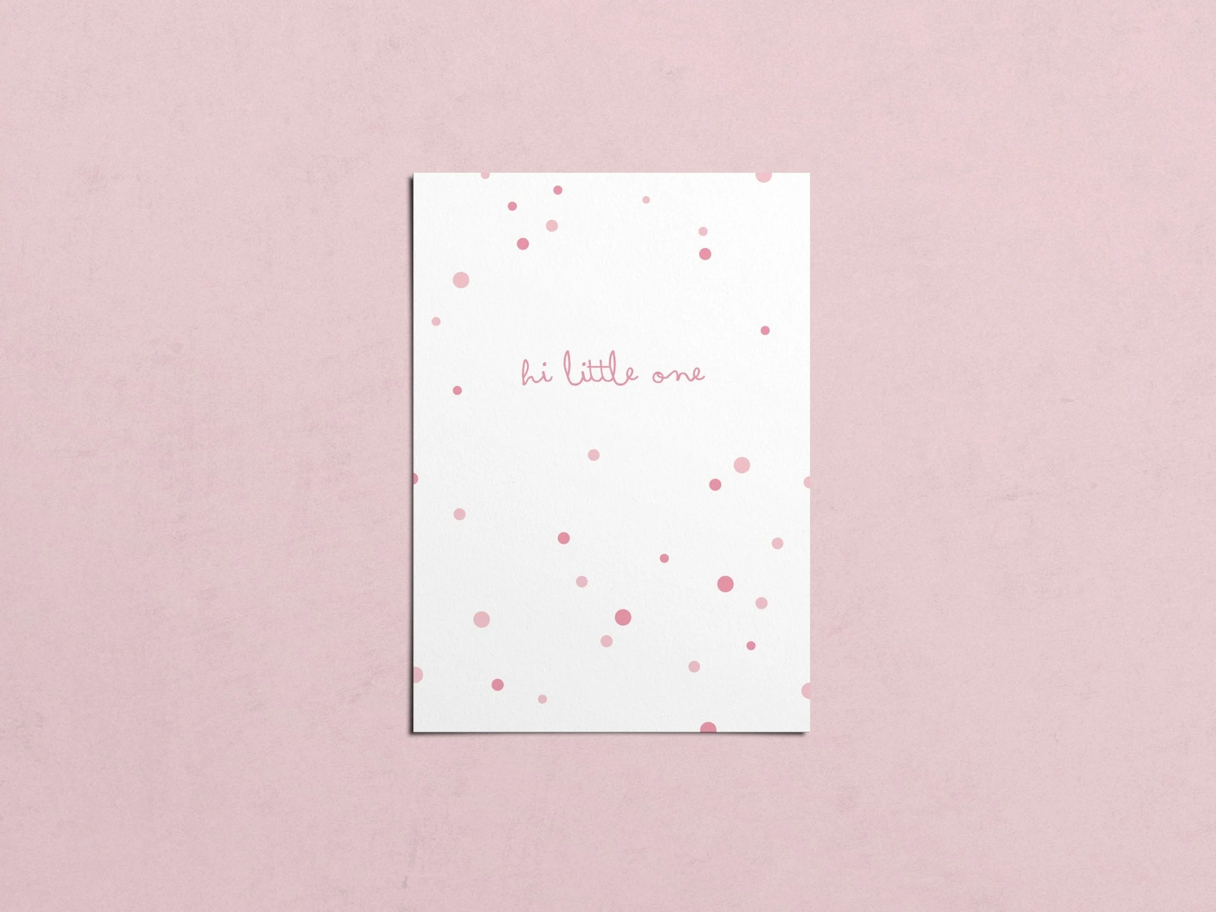 Geboortekaart 'Hi little one' roze