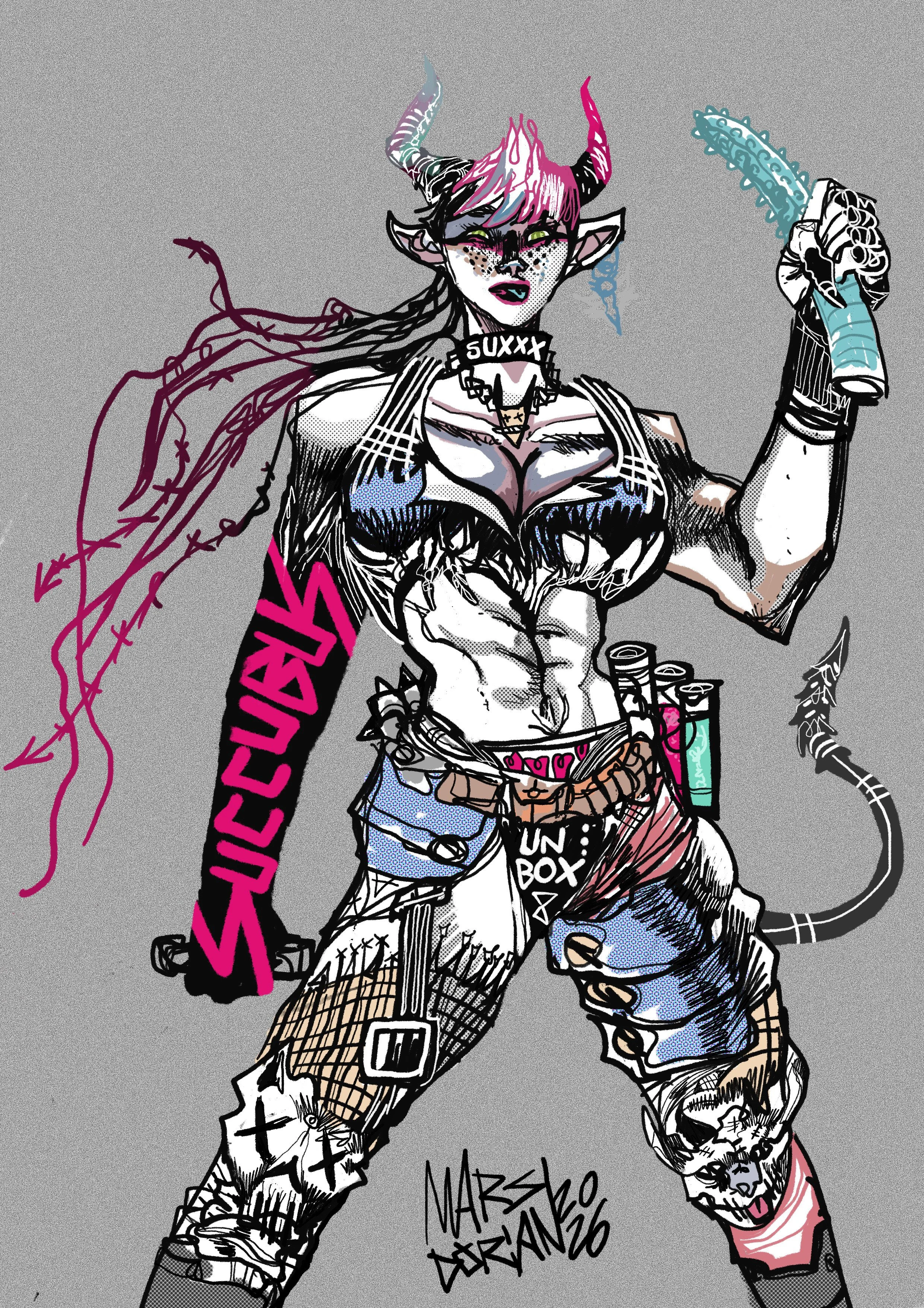 Succubus sexy comic design