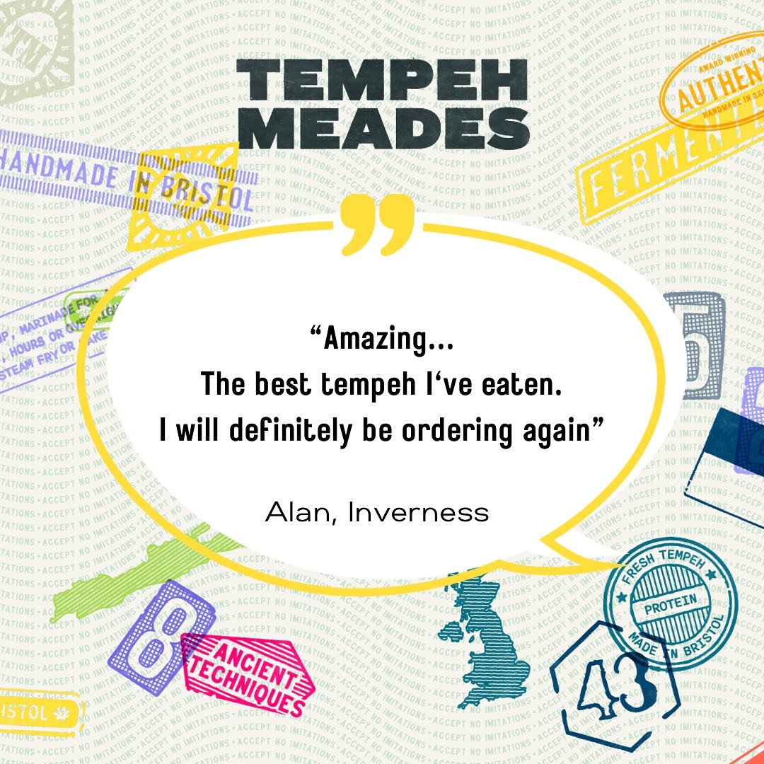 🥹😍 We love our customers reviews! But don&rsquo;t take their word for it, try our hand-made, twice fermented tempeh for yourself! 

#tempeh #tempehmeades #acceptnoimitations #veganuk #veganfoodshare #veganbristol #bristolvegans #bathvegan #fermente