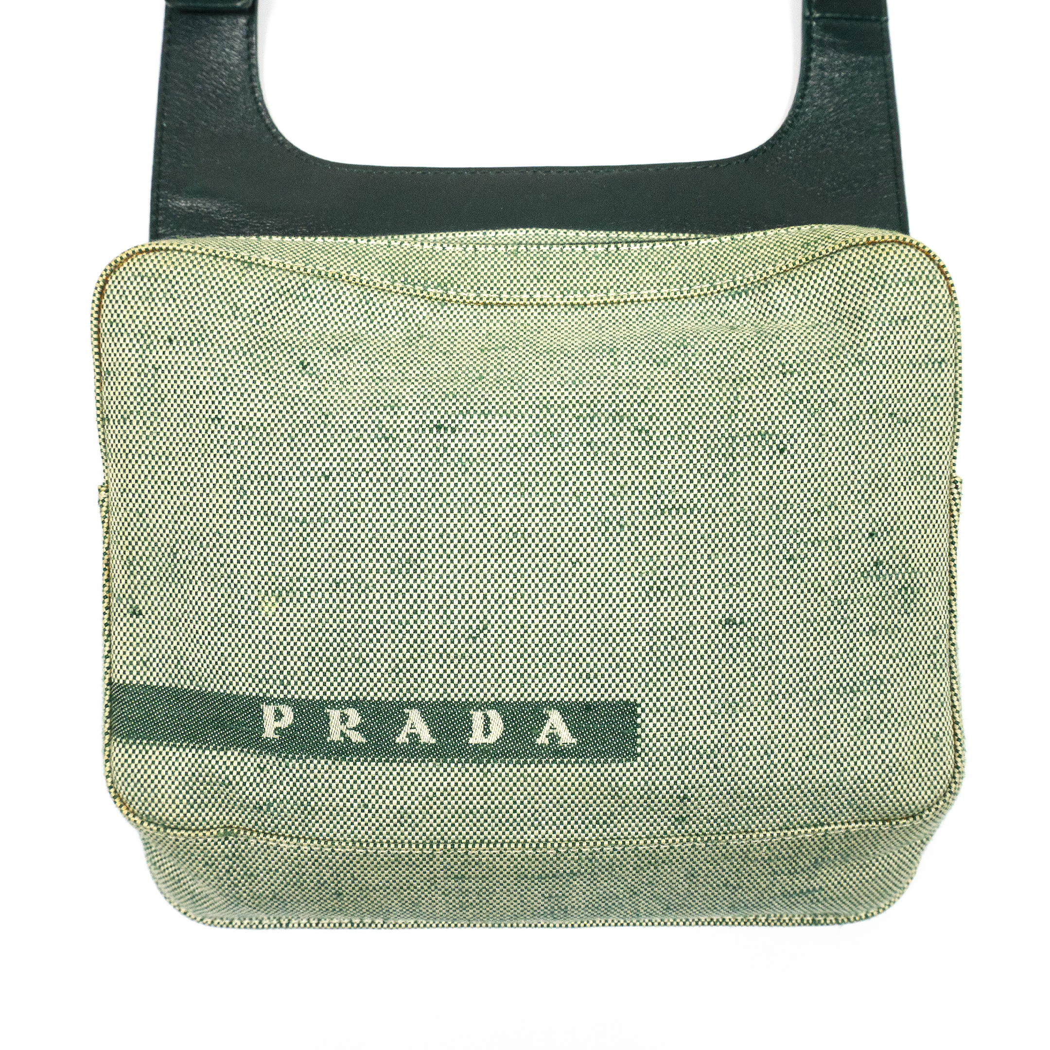 Prada SS Green Canvas & Leather Shoulder Bag — scatterbrain archives