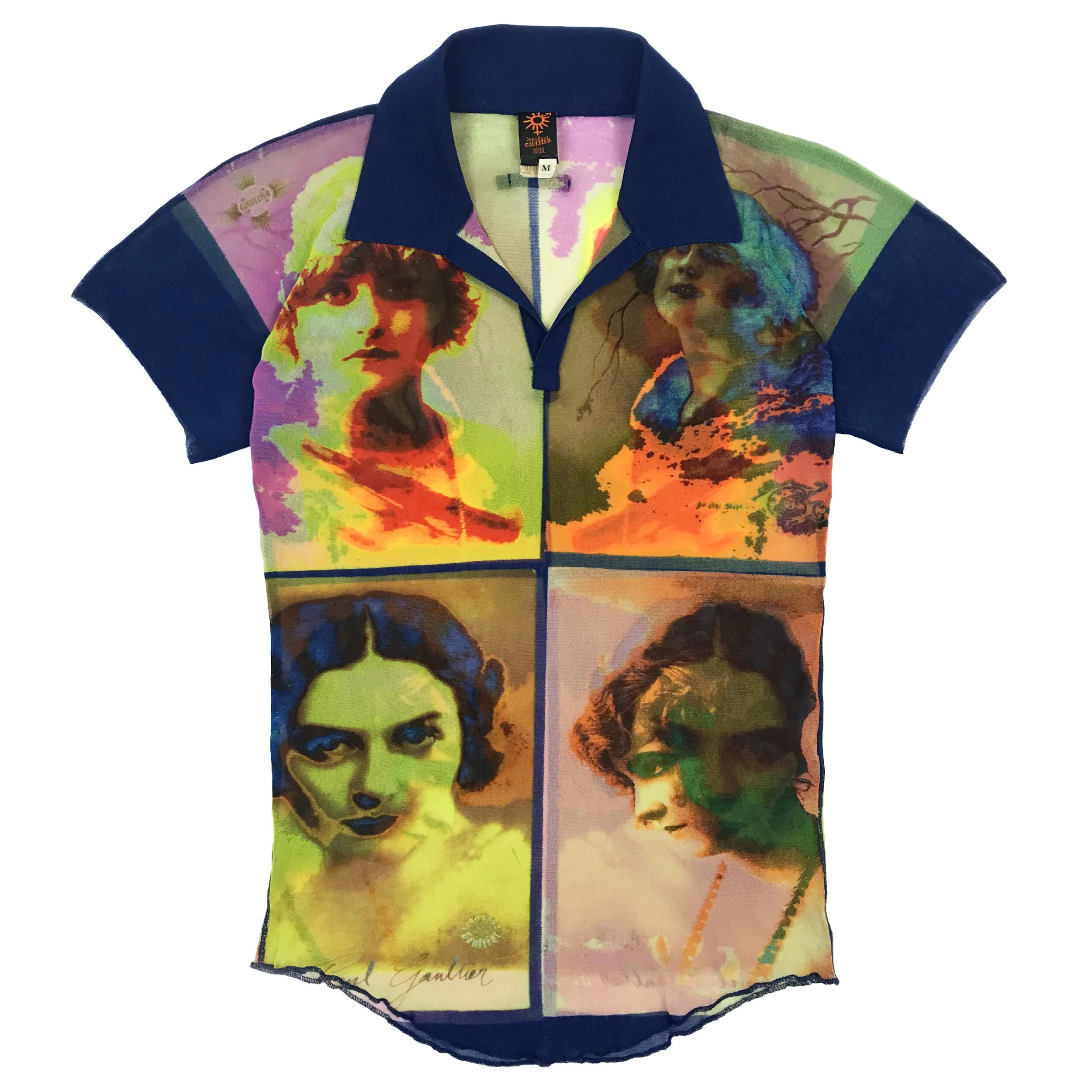 Jean Paul Gaultier Faces Mesh Shirt