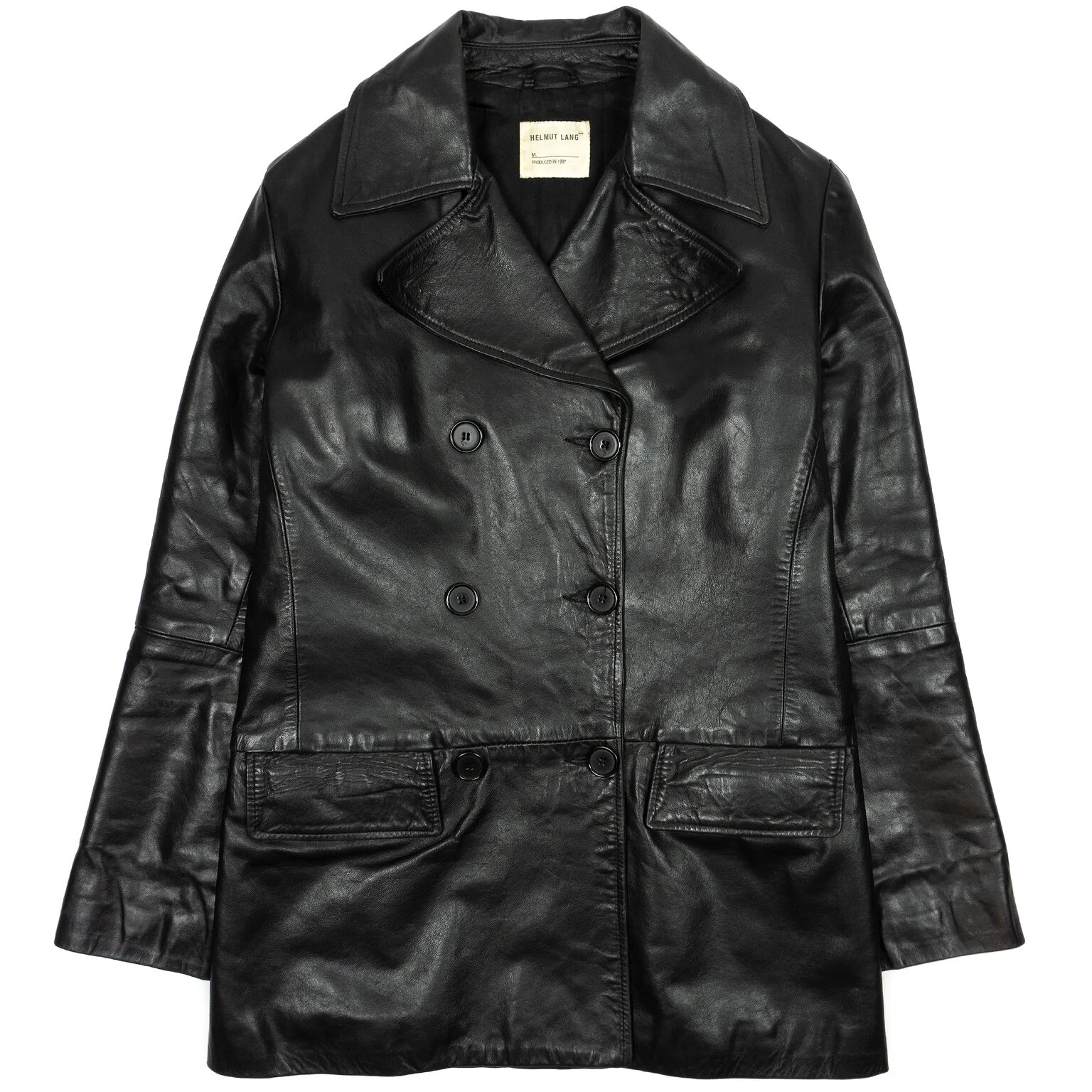 Helmut Lang AW97 Double Breasted Leather Jacket